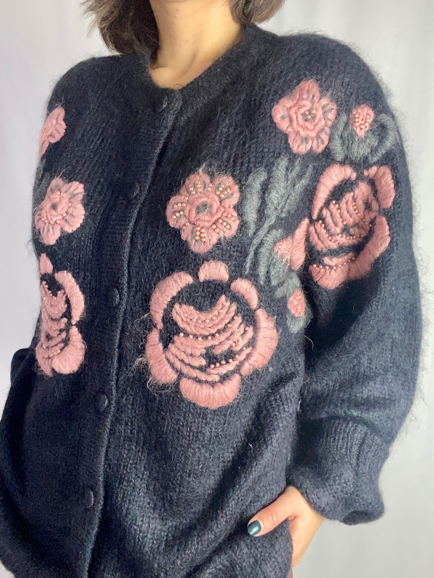 Cardigan in superkid mohair - TG. 54 - 60