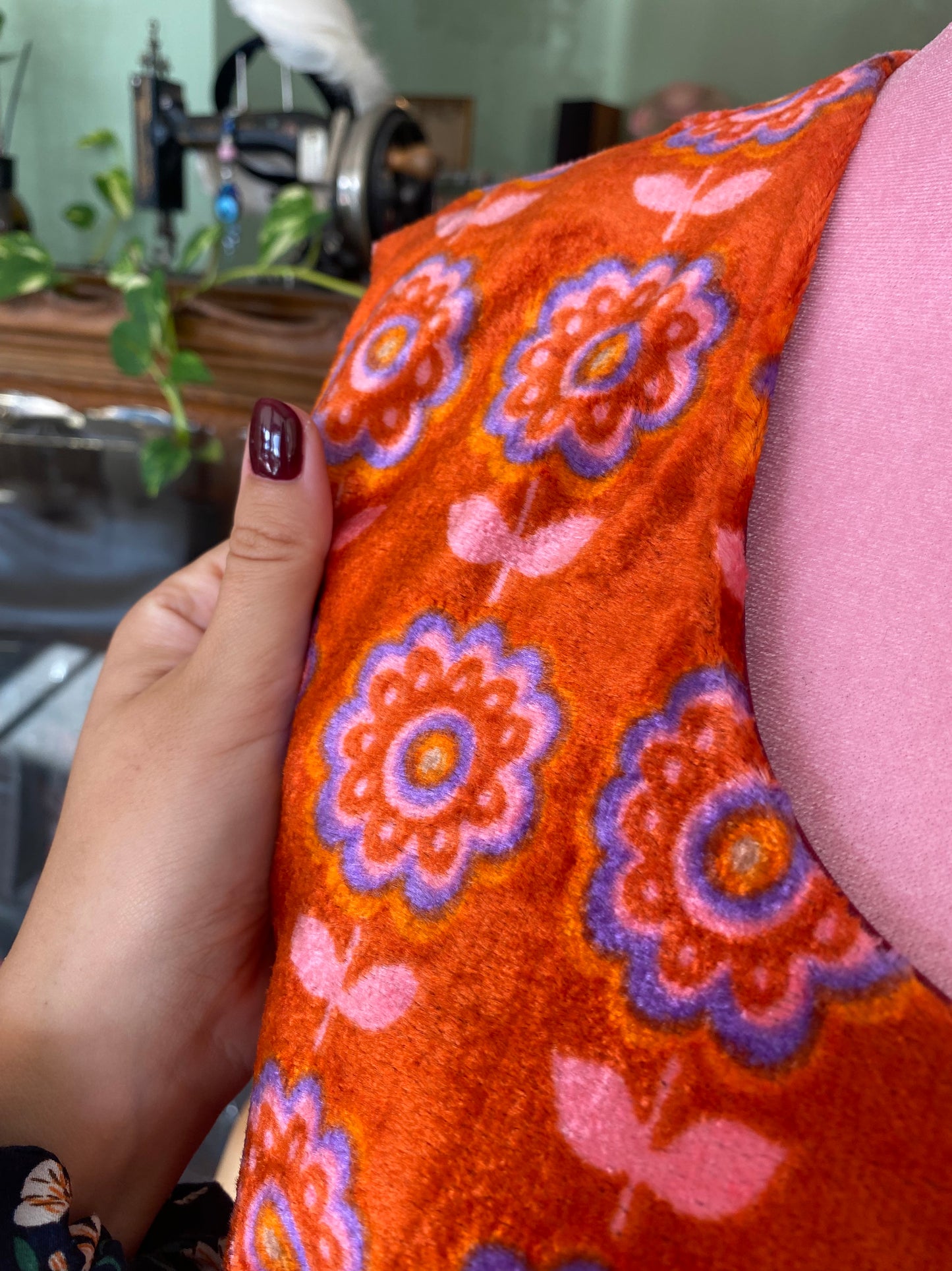 Maxi dress anni ‘70 in velour - TG. 44