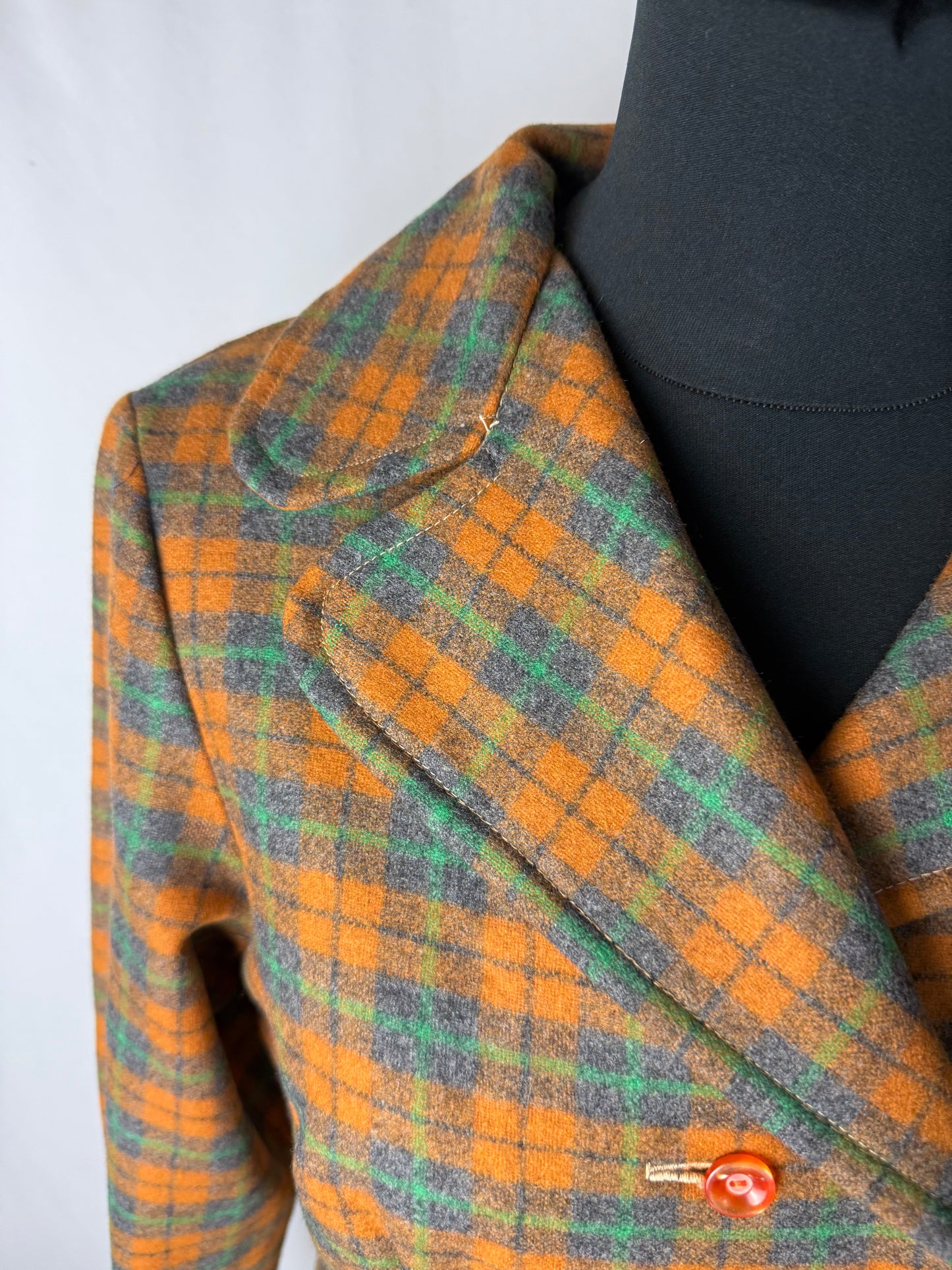 Abito sartoriale anni ‘60/‘70 in lana a quadri - TG. 42