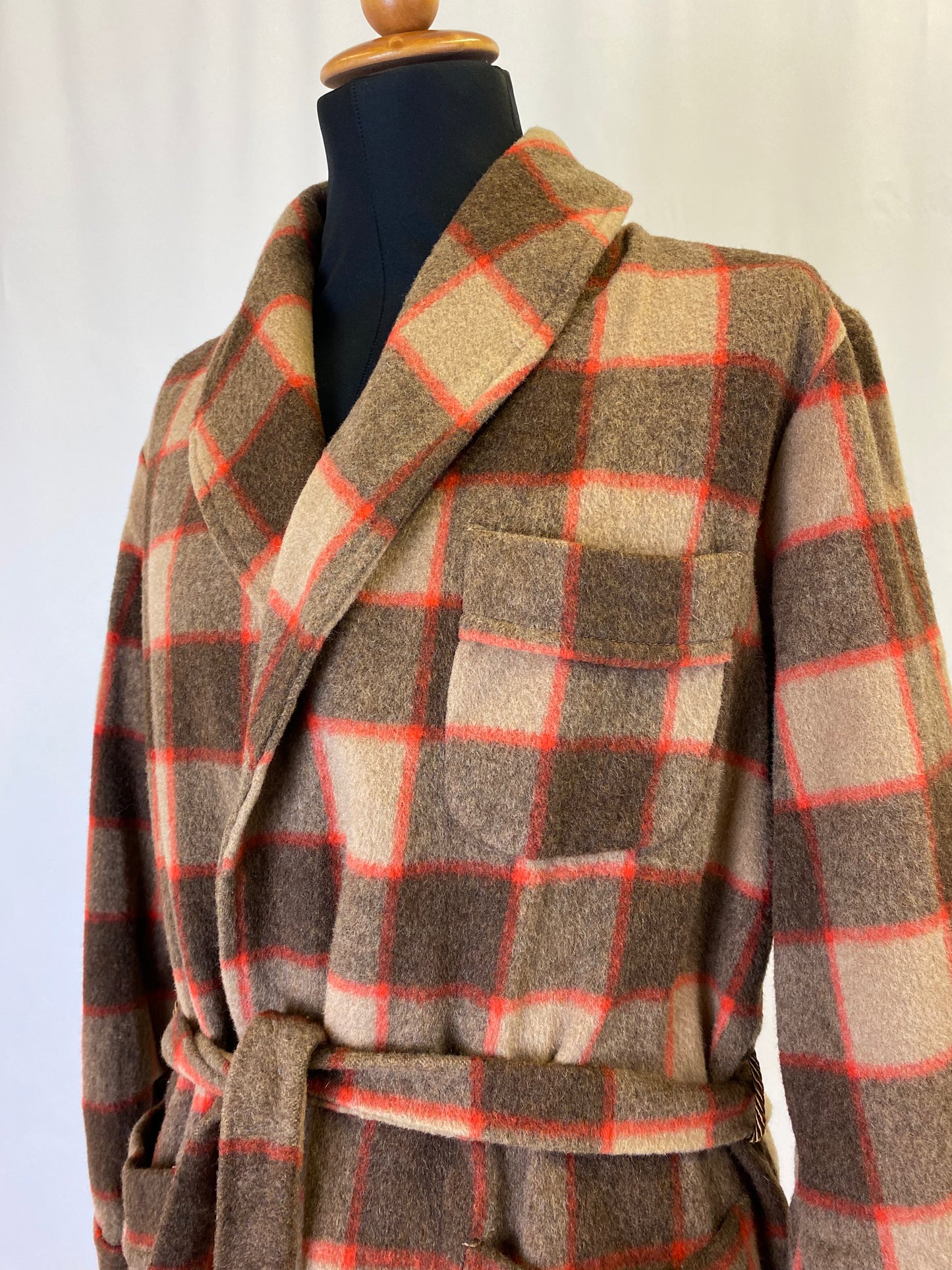 Giacca da camera beige a quadri XS-S