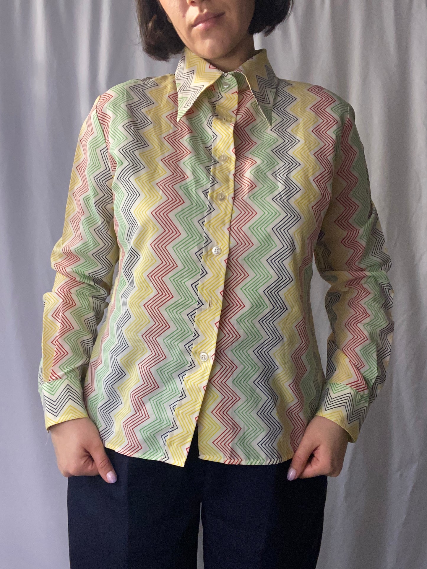 Camicia anni ‘70 zig zag- TG. 42/44
