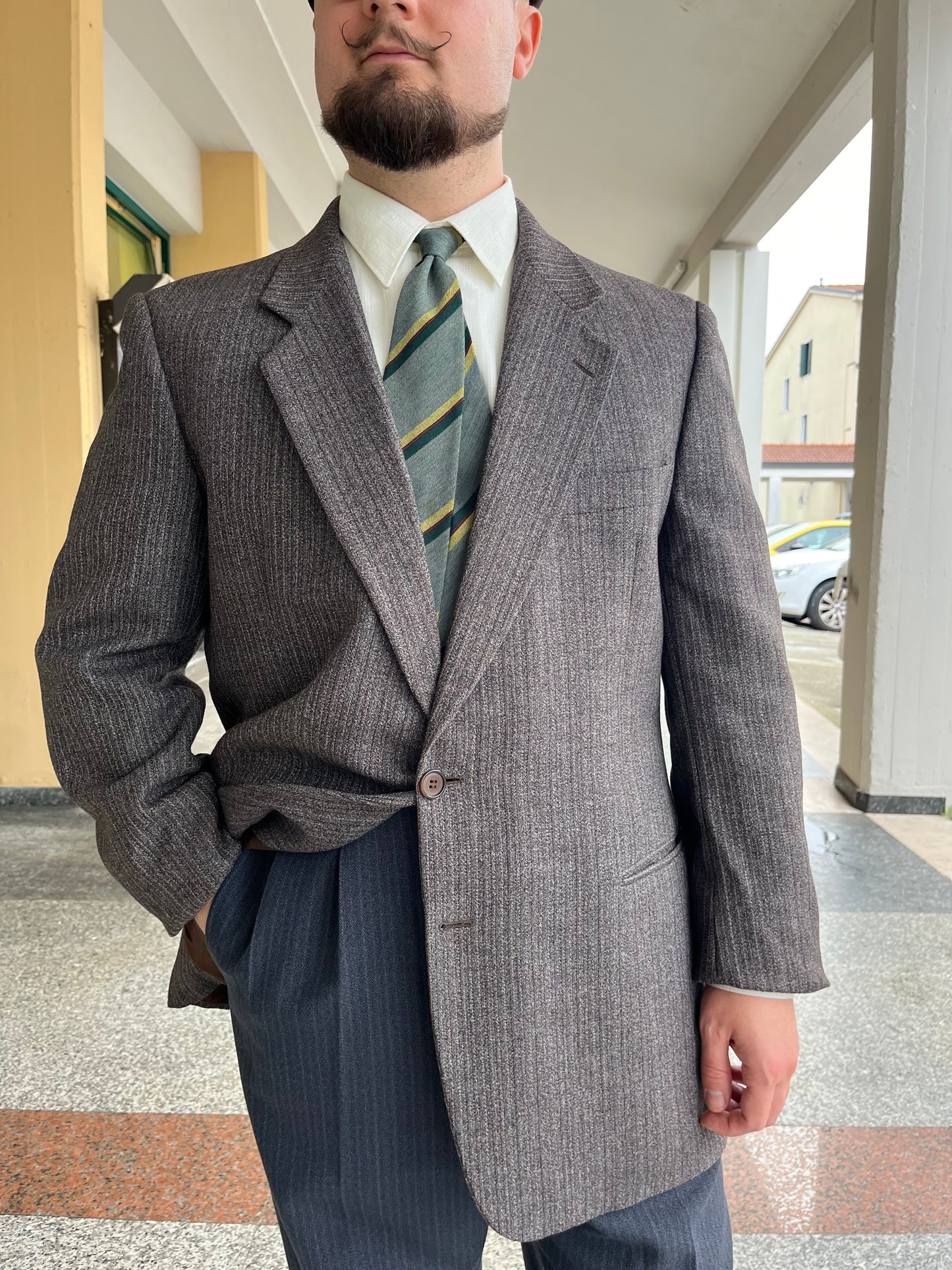 Giacca anni '80 a righe tg. 52-54