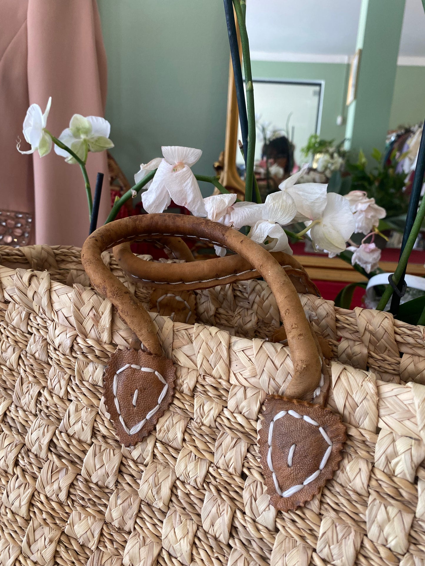 Borsa in paglia intrecciata