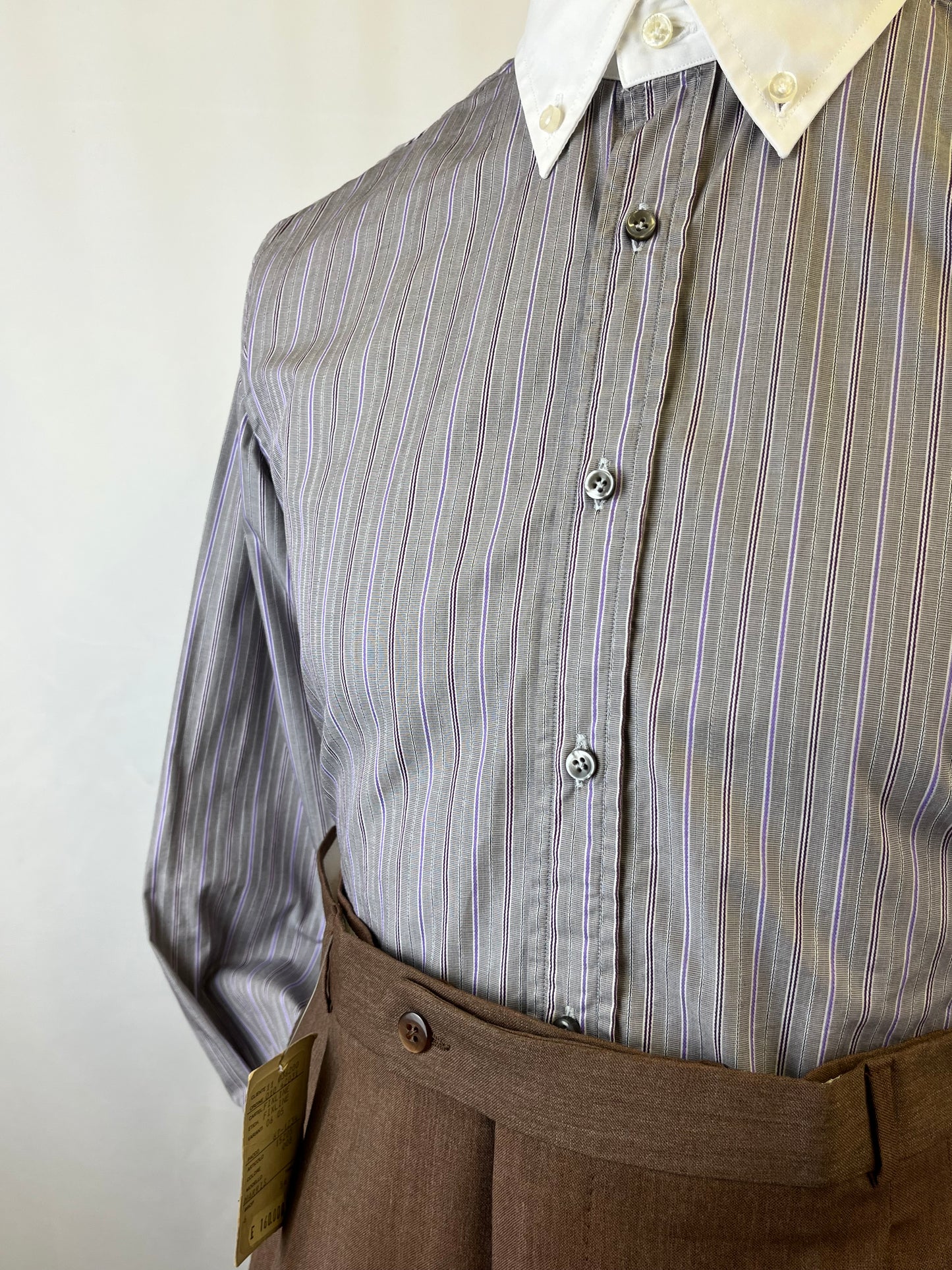 Camicia a righe collo a contrasto tg. M-L