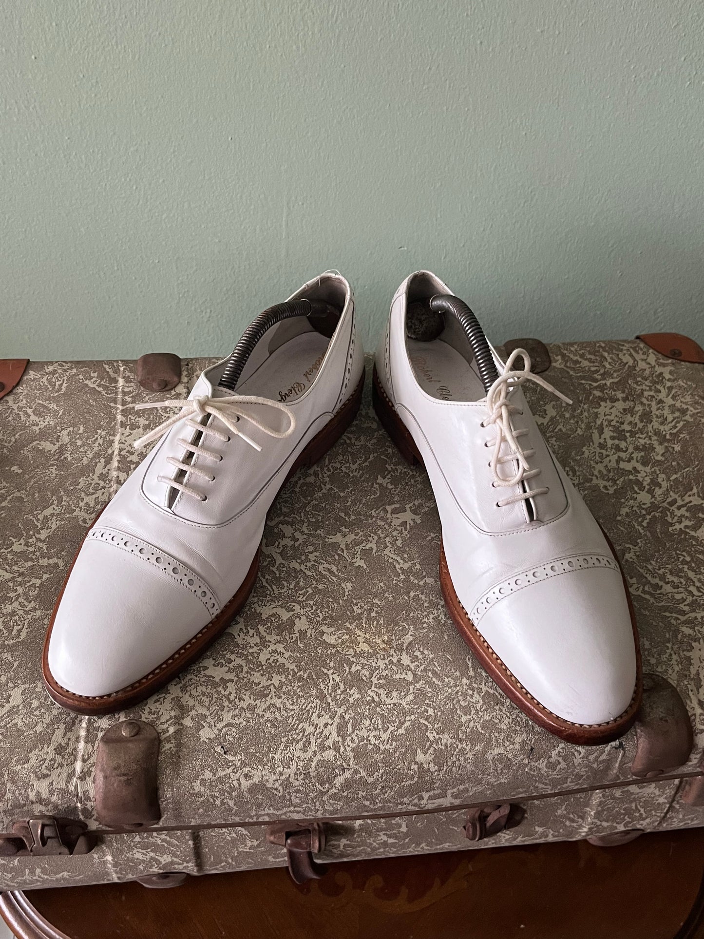 Scarpe oxford pelle bianca tg. 40-41