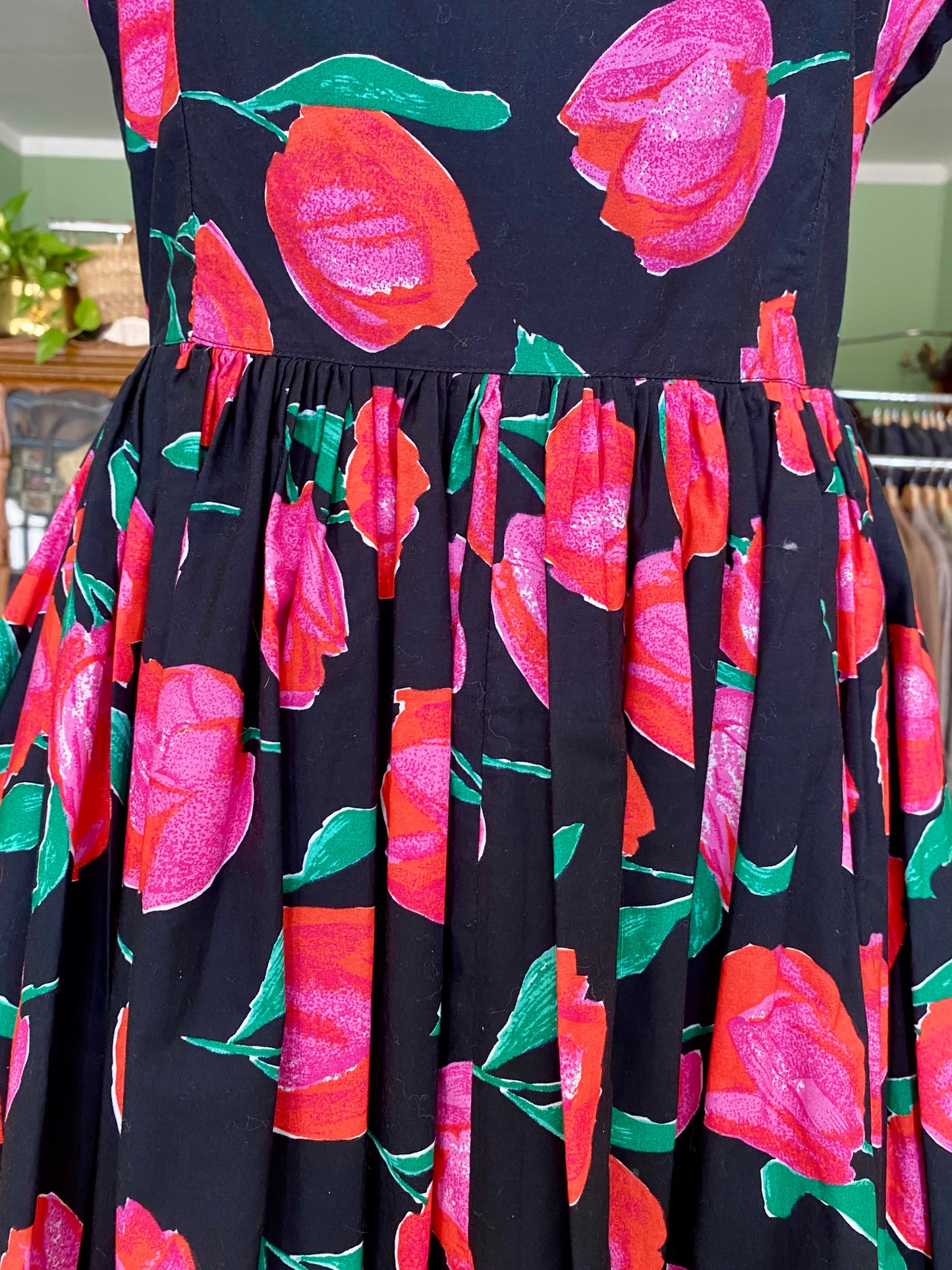 Abito in puro cotone con tulipani - TG. 42