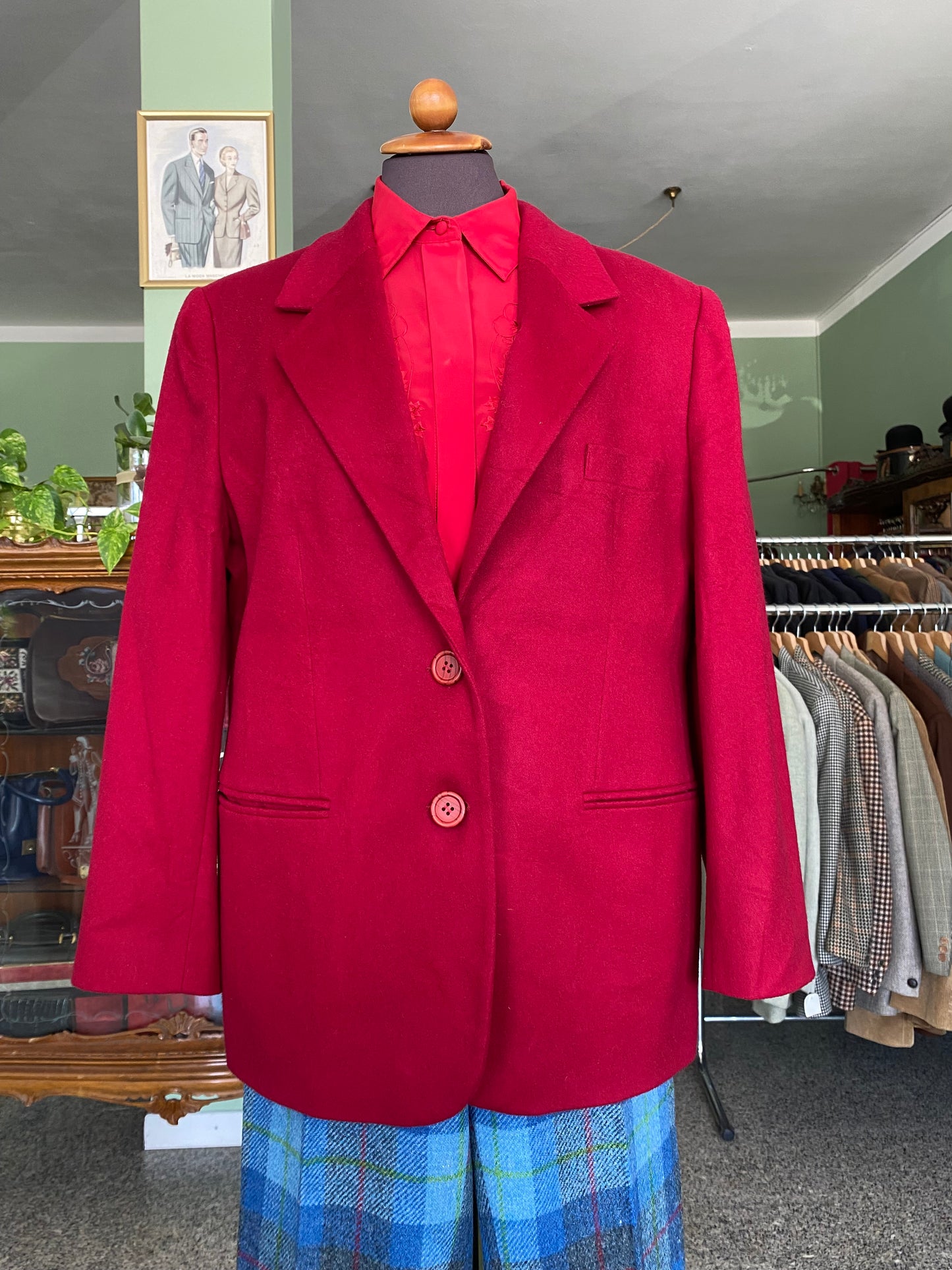 Giacca misti cashmere rosso rubino - TG. 46
