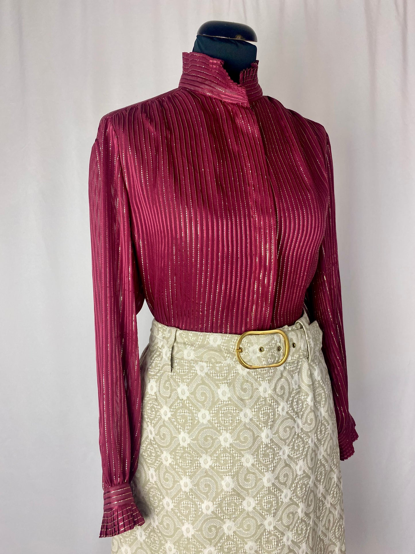 Camicia in seta bordeaux - TG. 40/42