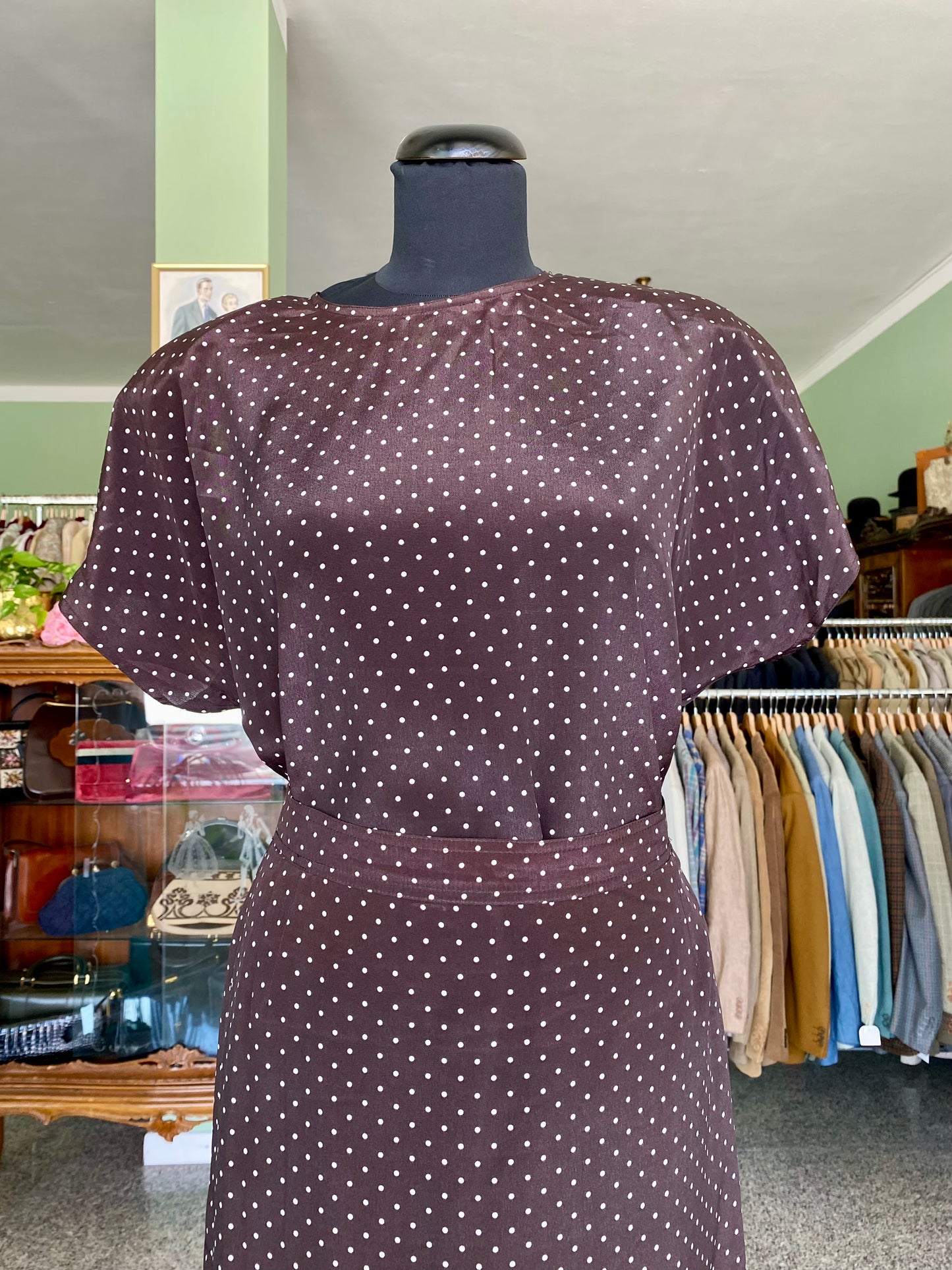 Tailleur in seta a pois a TG. 42