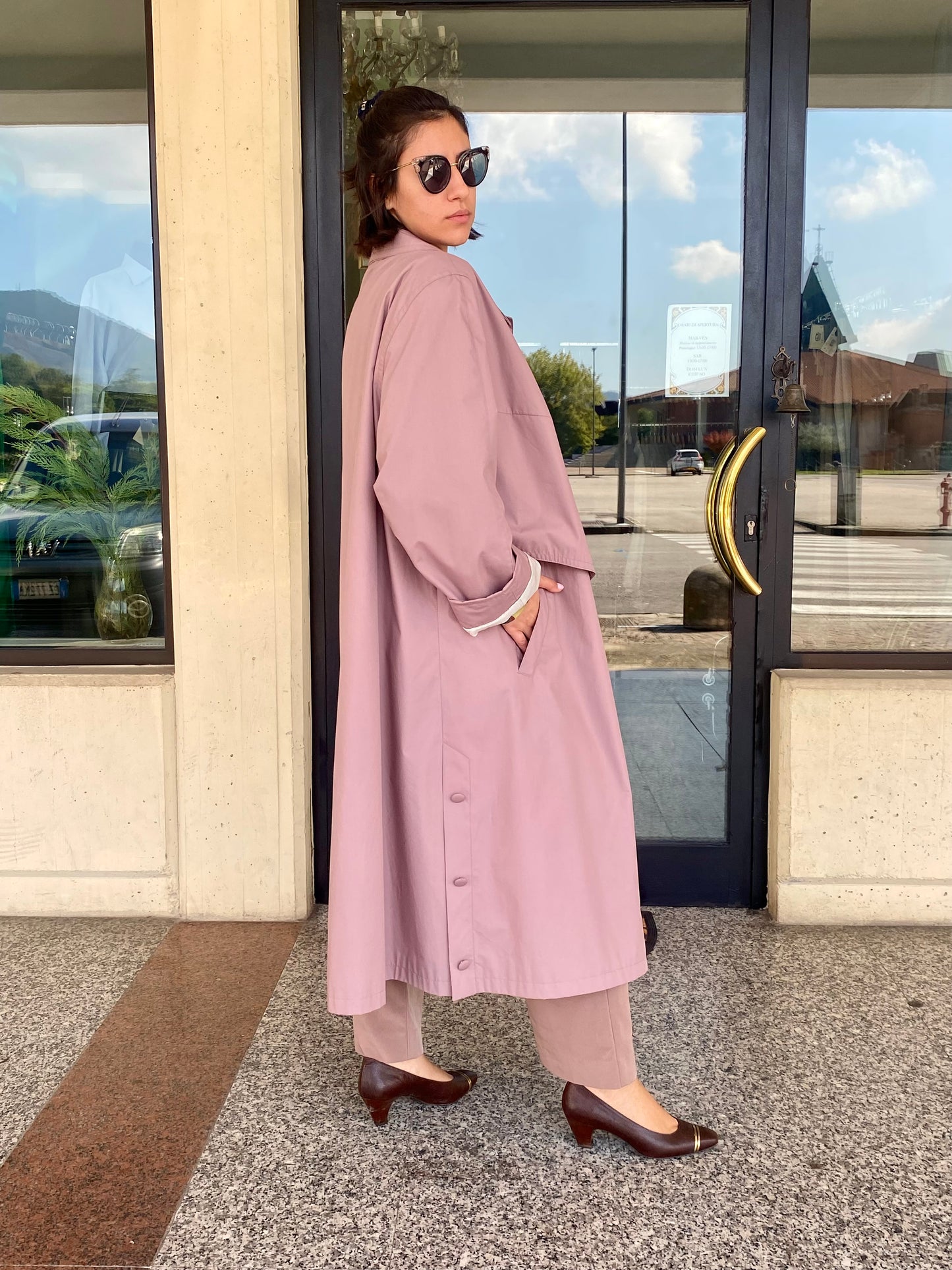 Trench anni ‘80 rosa antico - TG. Curvy (48/50/52)