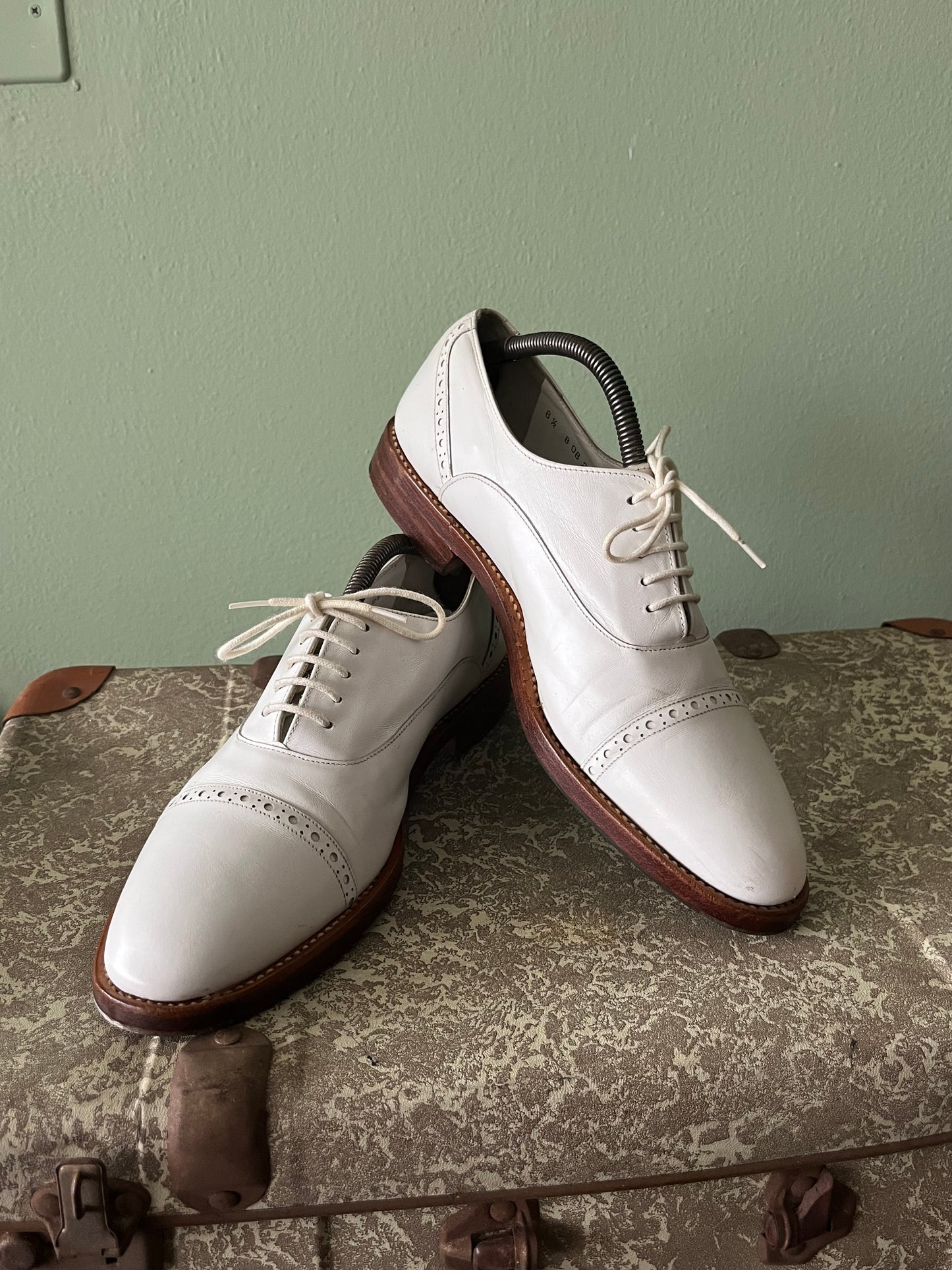 Scarpe oxford pelle bianca tg. 40-41