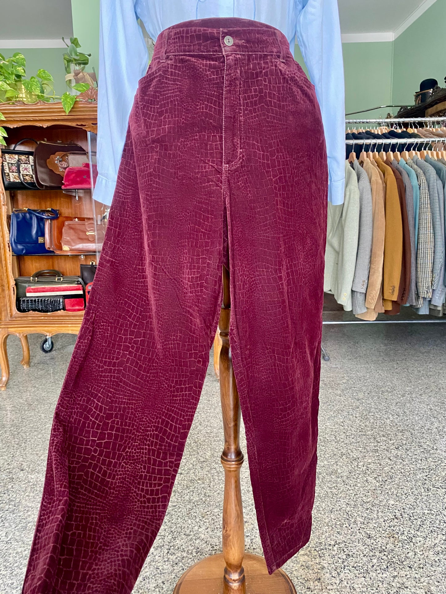 Pantaloni in velluto borgogna - TG. 42