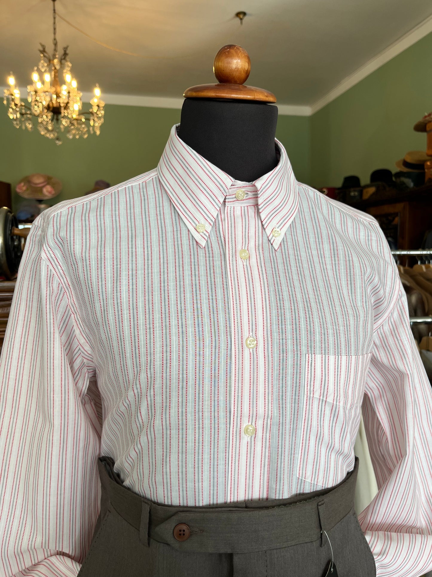 Camicia anni ‘80 bianca e rossa tg. L