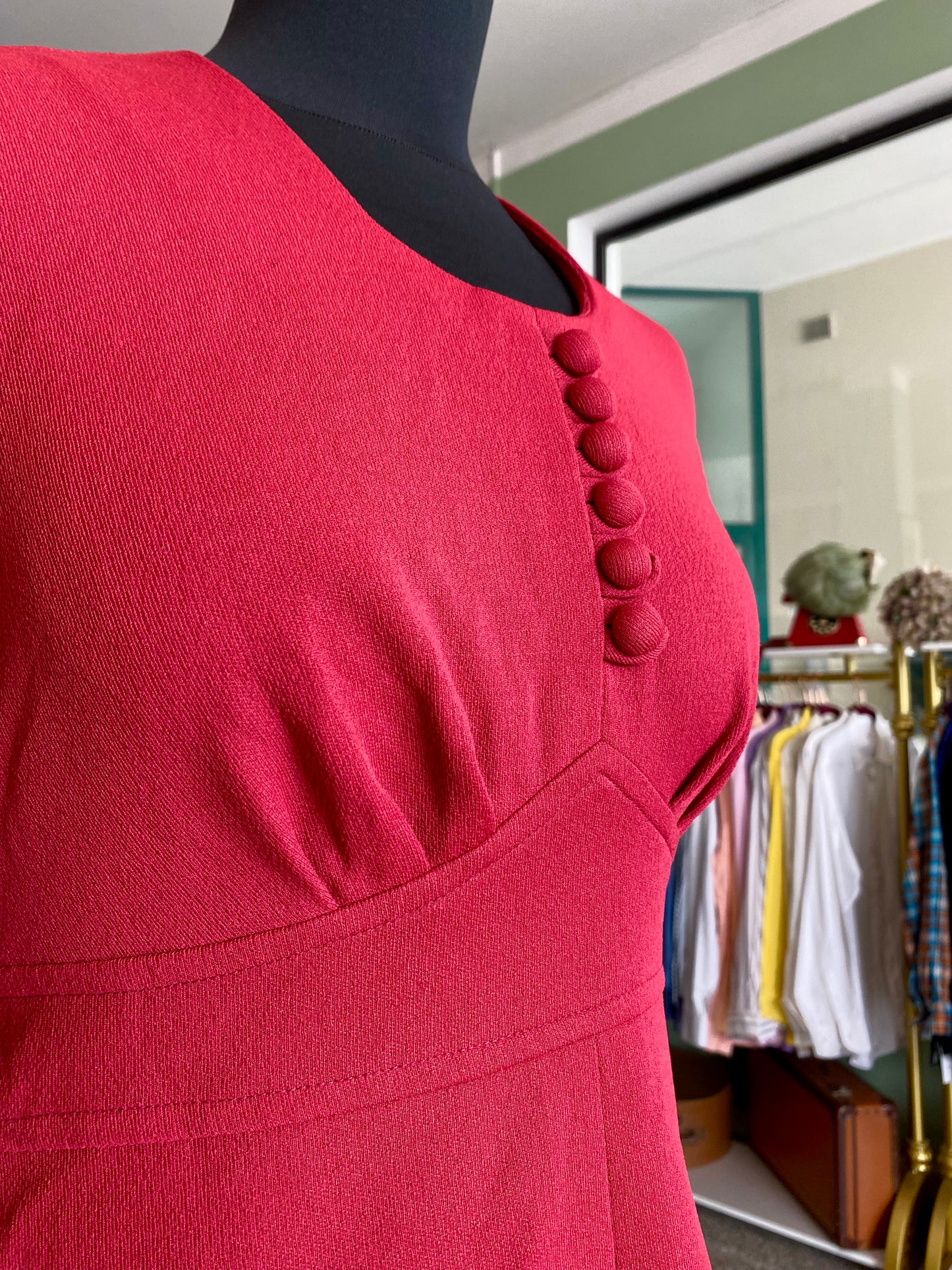 Mini dress anni ‘70 color ciliegia - TG. 38