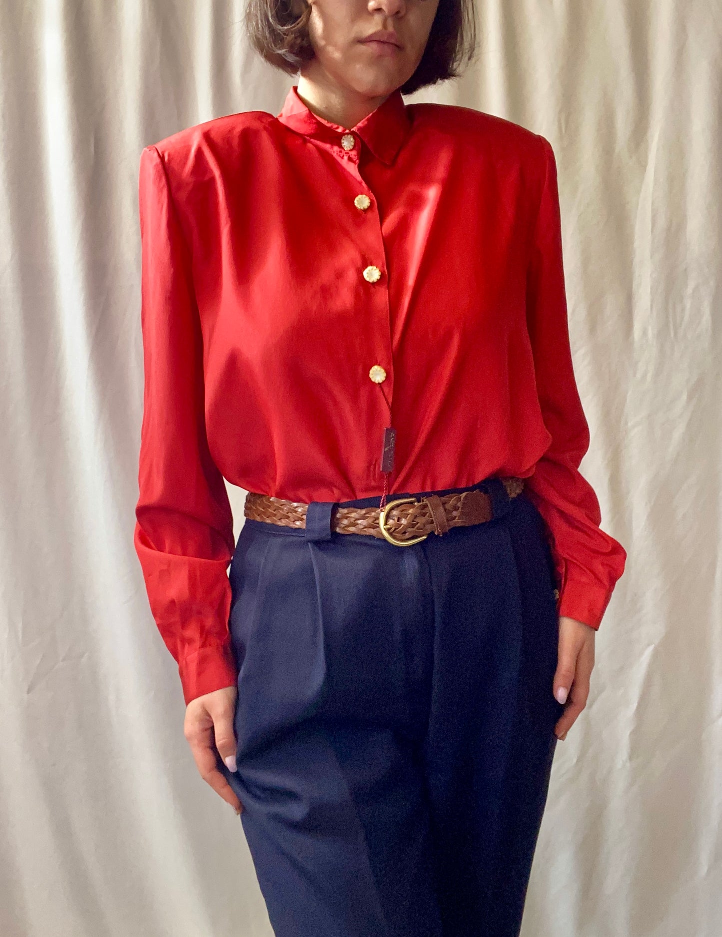 Camicia classica rossa seta - TG. 42/44