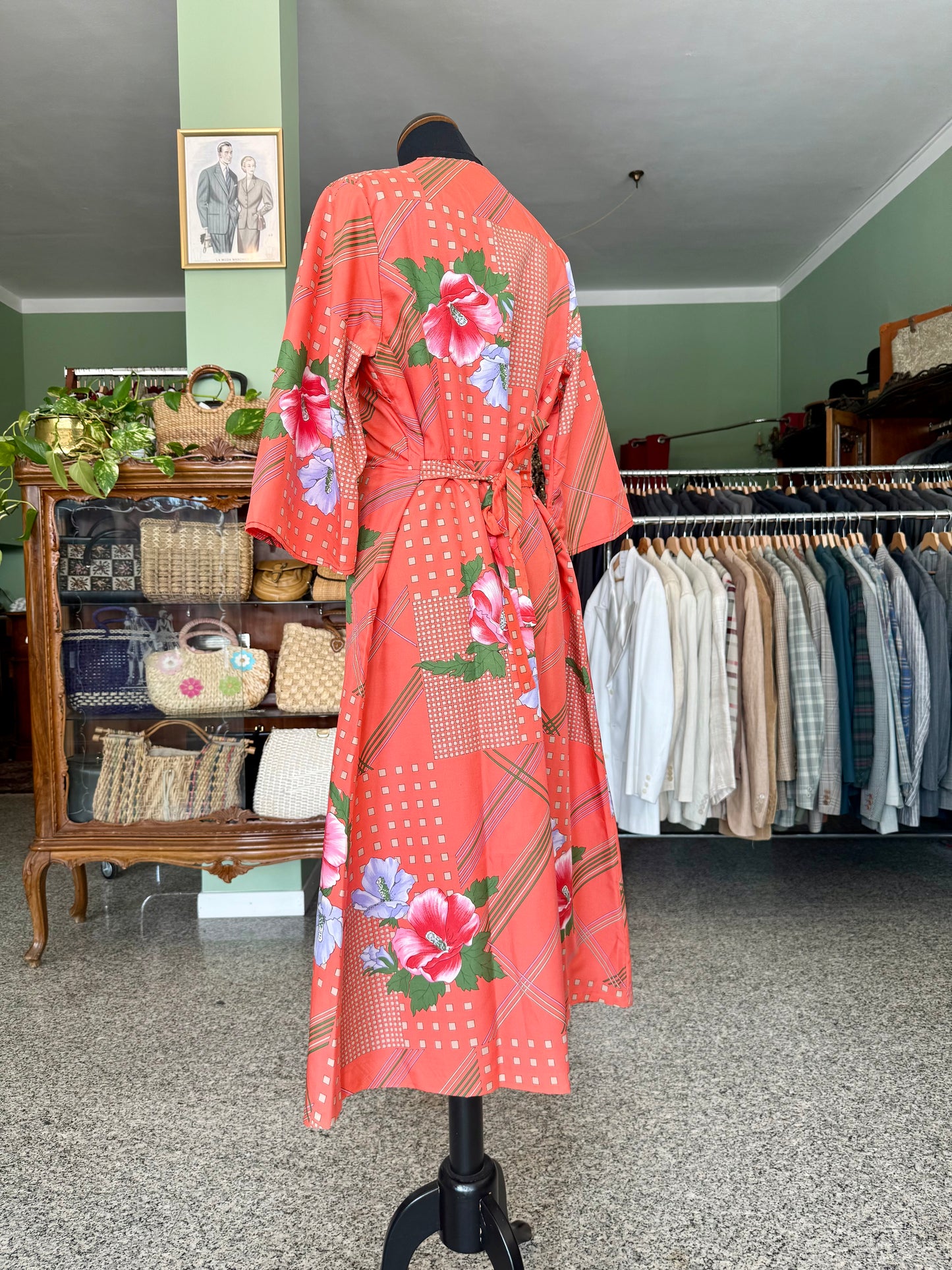 Kimono/Vestaglia Vintage Anni ’70 con Stampa Floreale