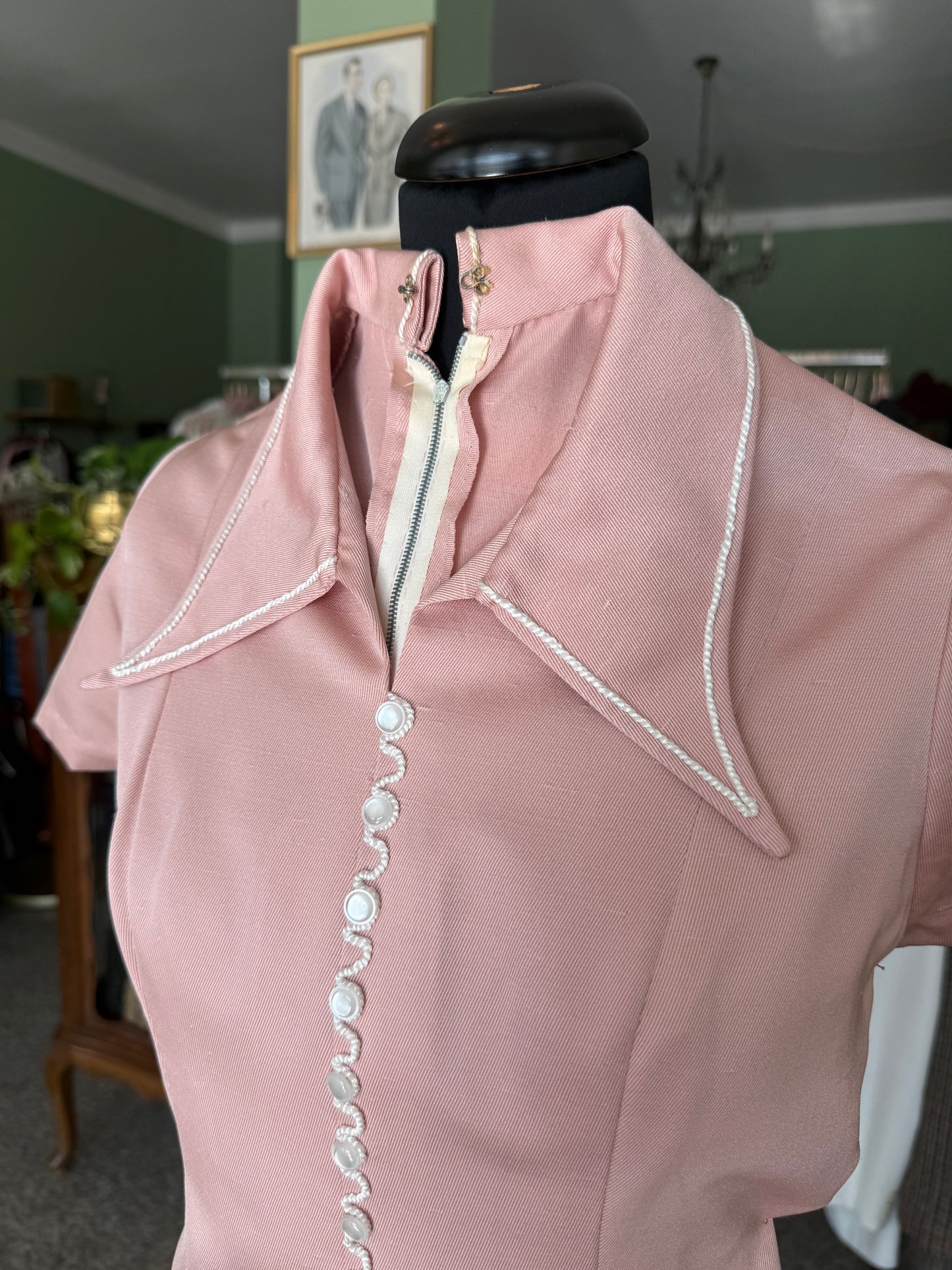 Abito rosa anni ’70 alla Garçonne - TG. 38