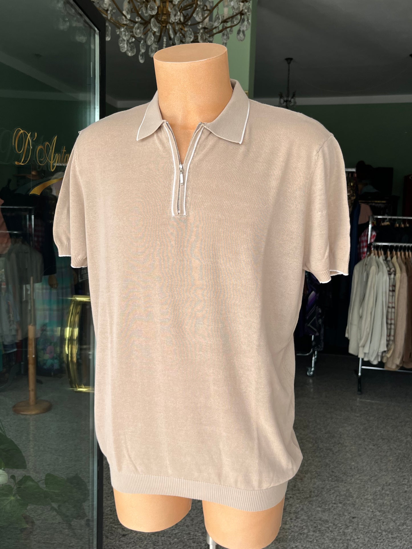 Polo a maniche corte cotone/lino tg. 56