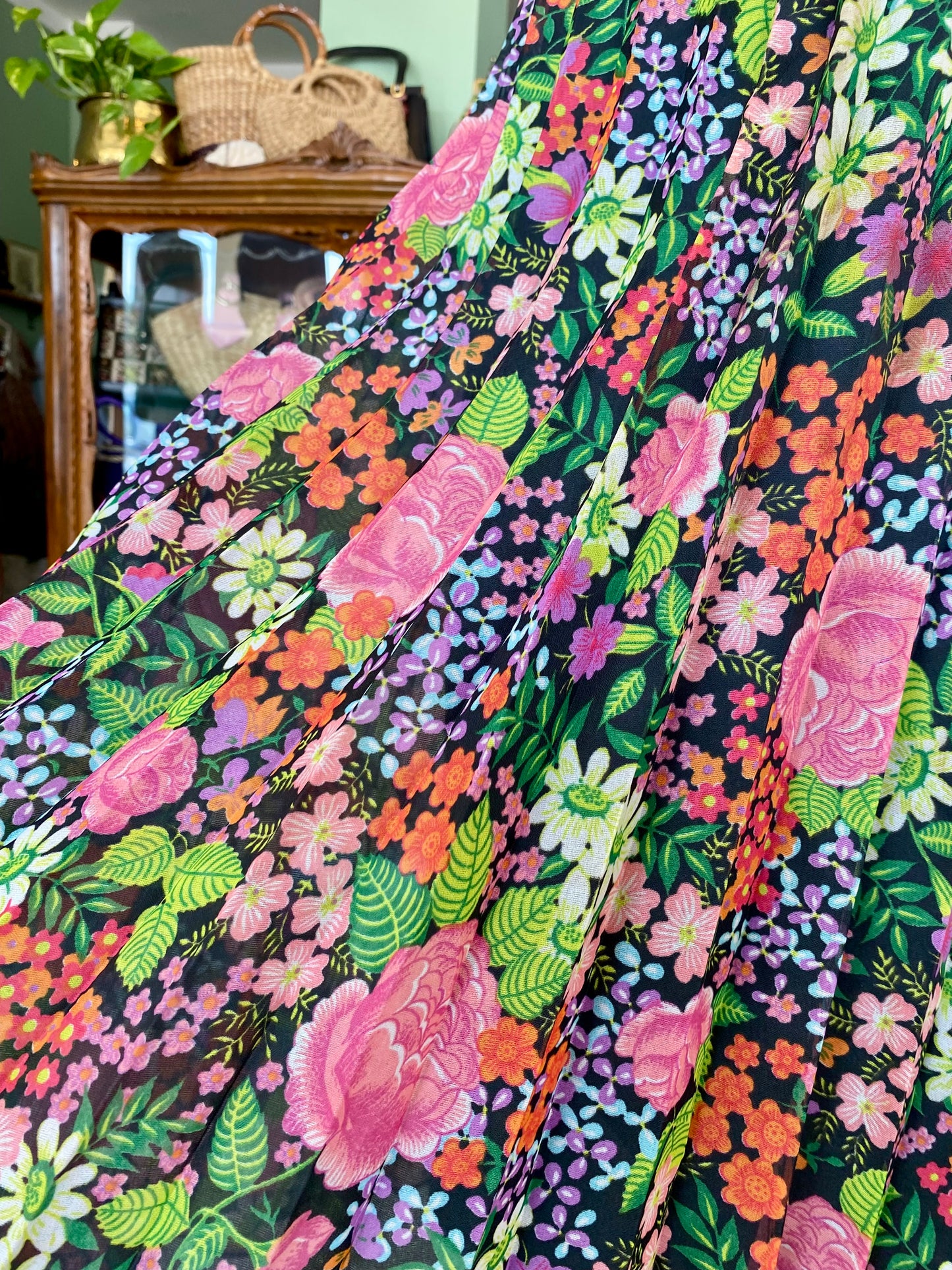 Abito floreale anni '70 "Prato Fiorito"