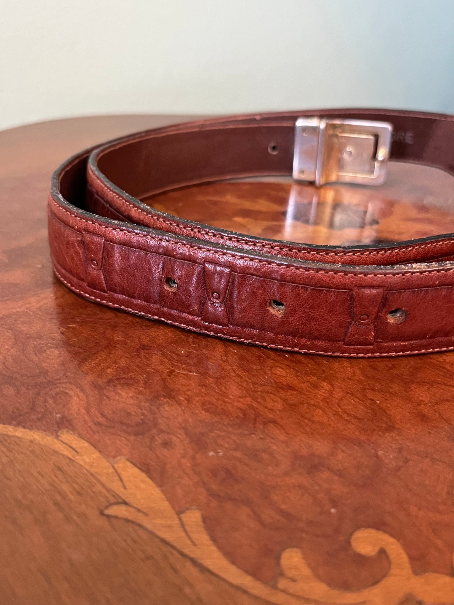 Cintura in pelle marrone