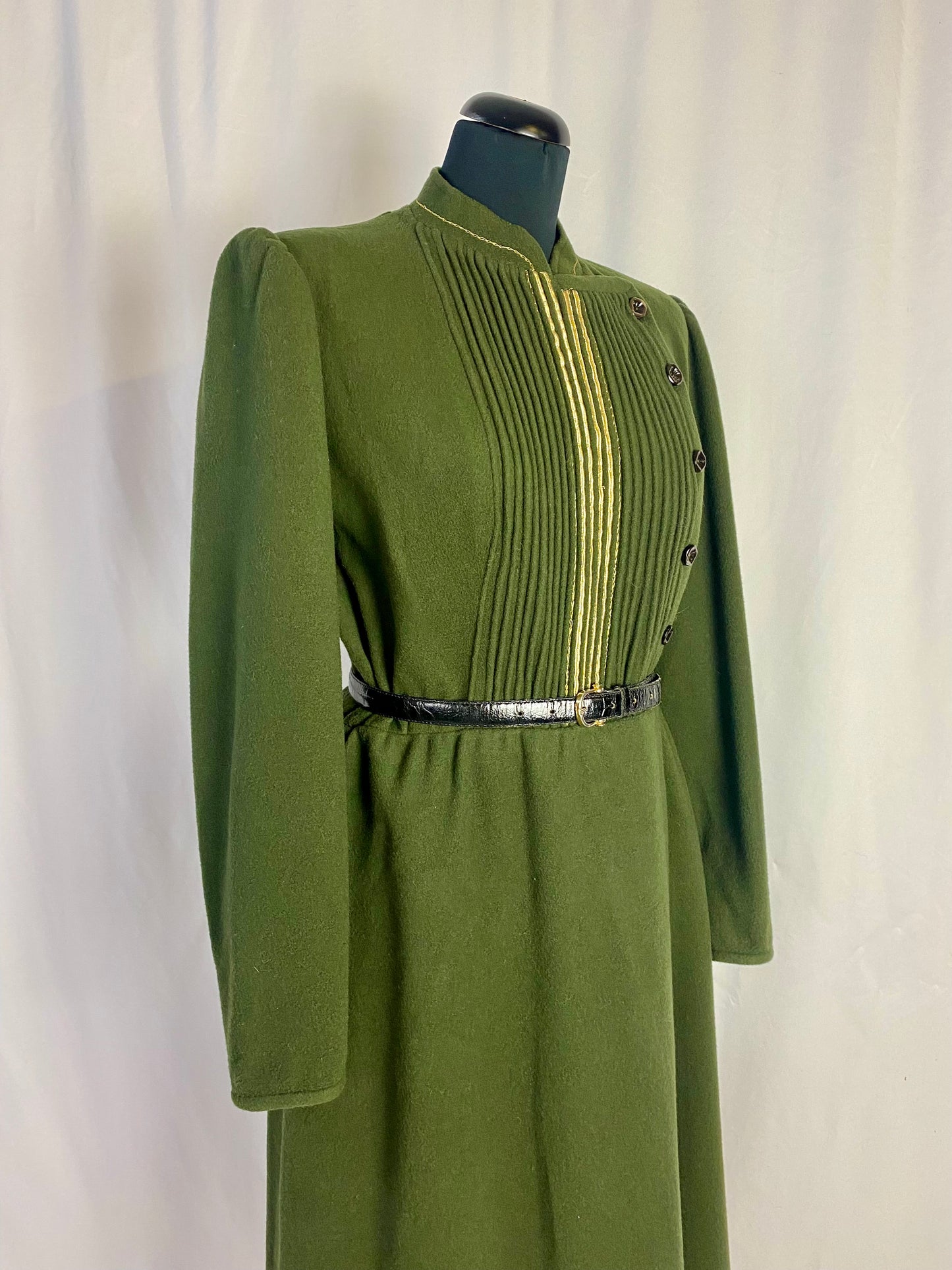 Abito verde bosco in lana - TG 48/50
