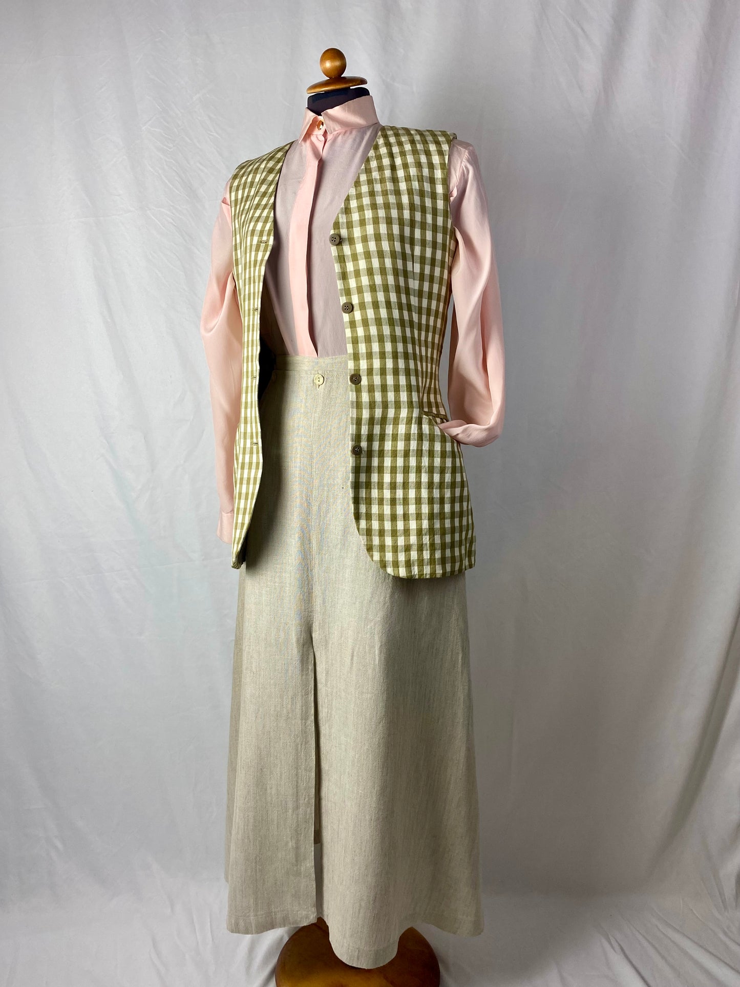 Gilet vichy verde pistacchio - TG. 40/42