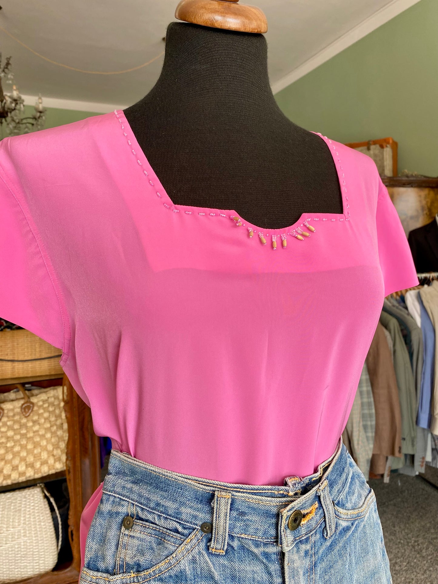 Blusa estiva fucsia in seta - TG. 44/46 circa