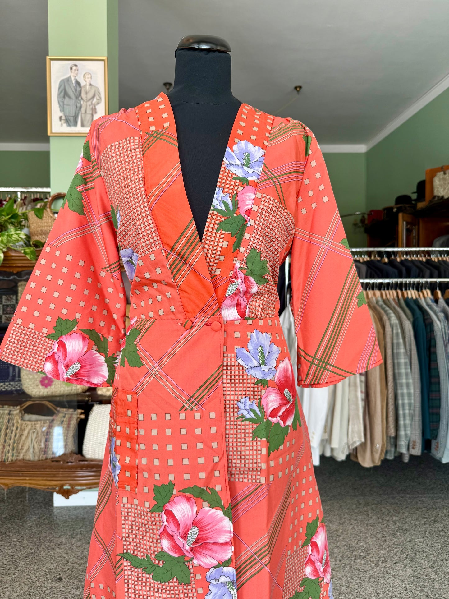 Kimono/Vestaglia Vintage Anni ’70 con Stampa Floreale