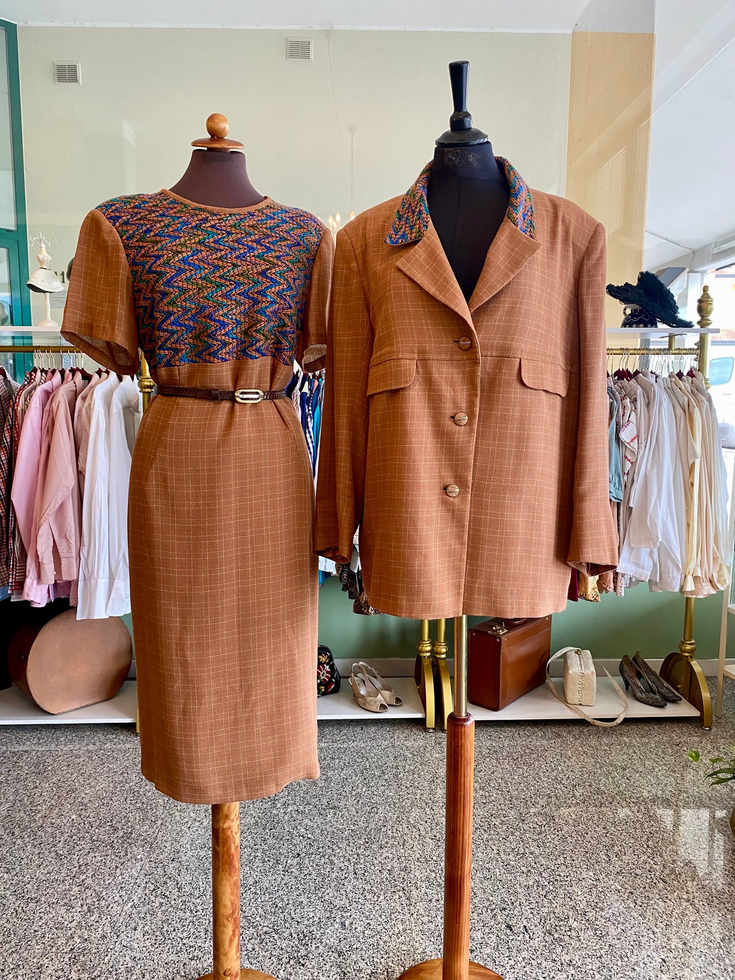 Tailleur giacca + abito anni ‘70 - TG. 50