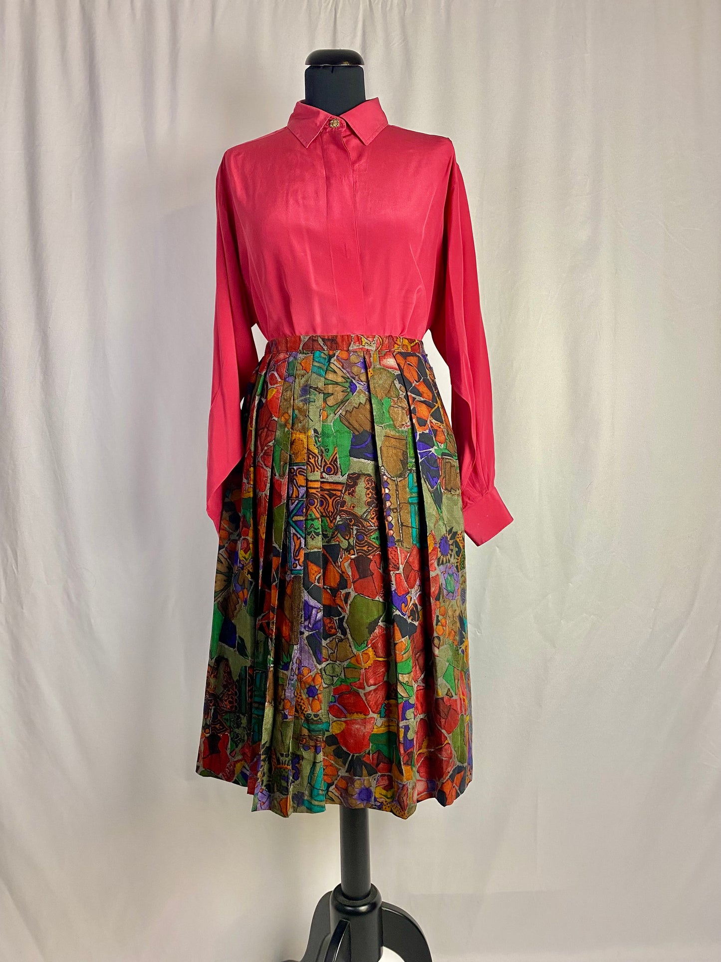 Camicia in pura seta color fragola - TG. 48/50