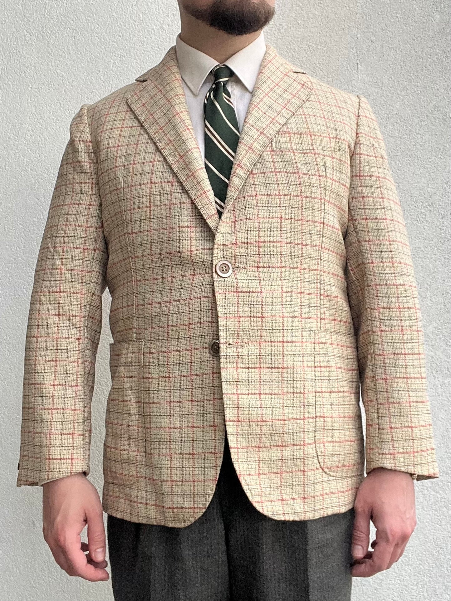 Giacca sartoriale anni ‘70 in lino e lana tg. 48