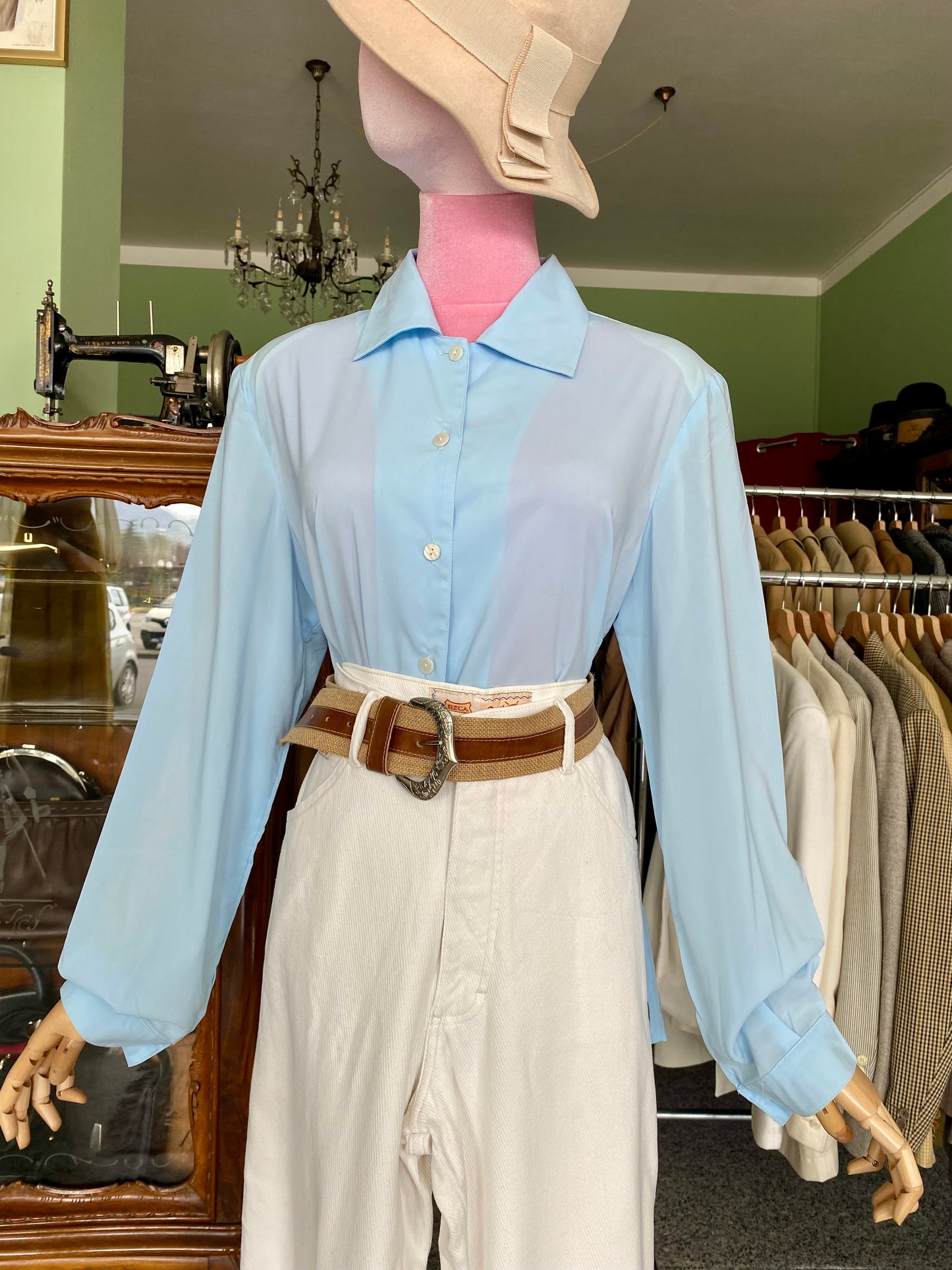 Camicia azzurra seta - TG. 44/46/48