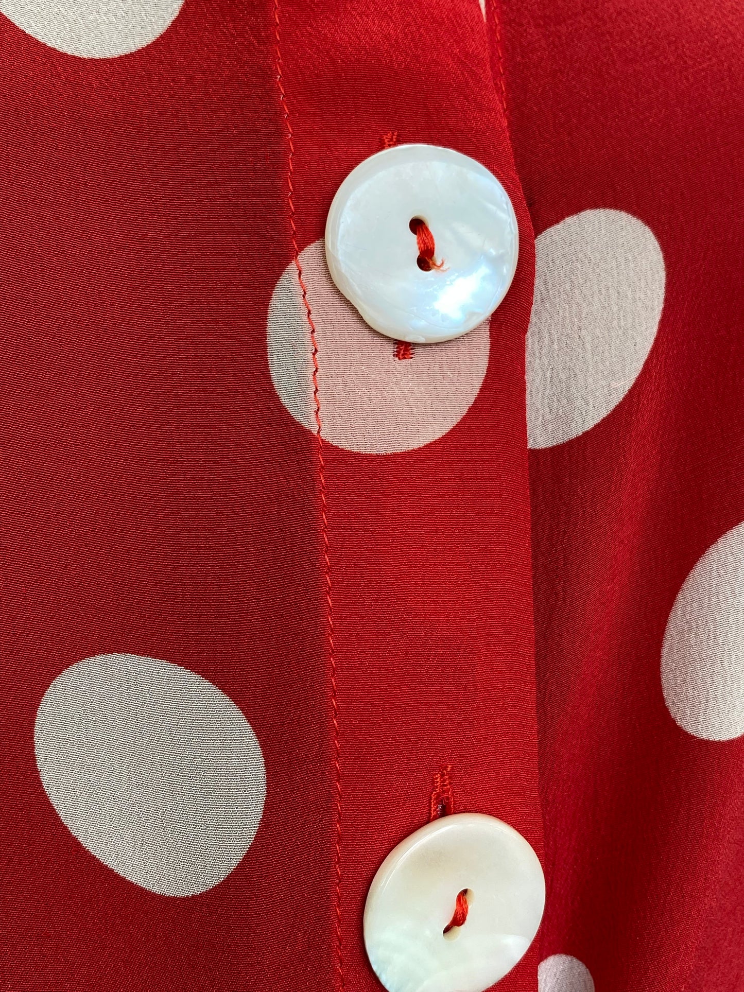 Miss Pois – Abito vintage in seta a pois bianchi - TG. 44/46