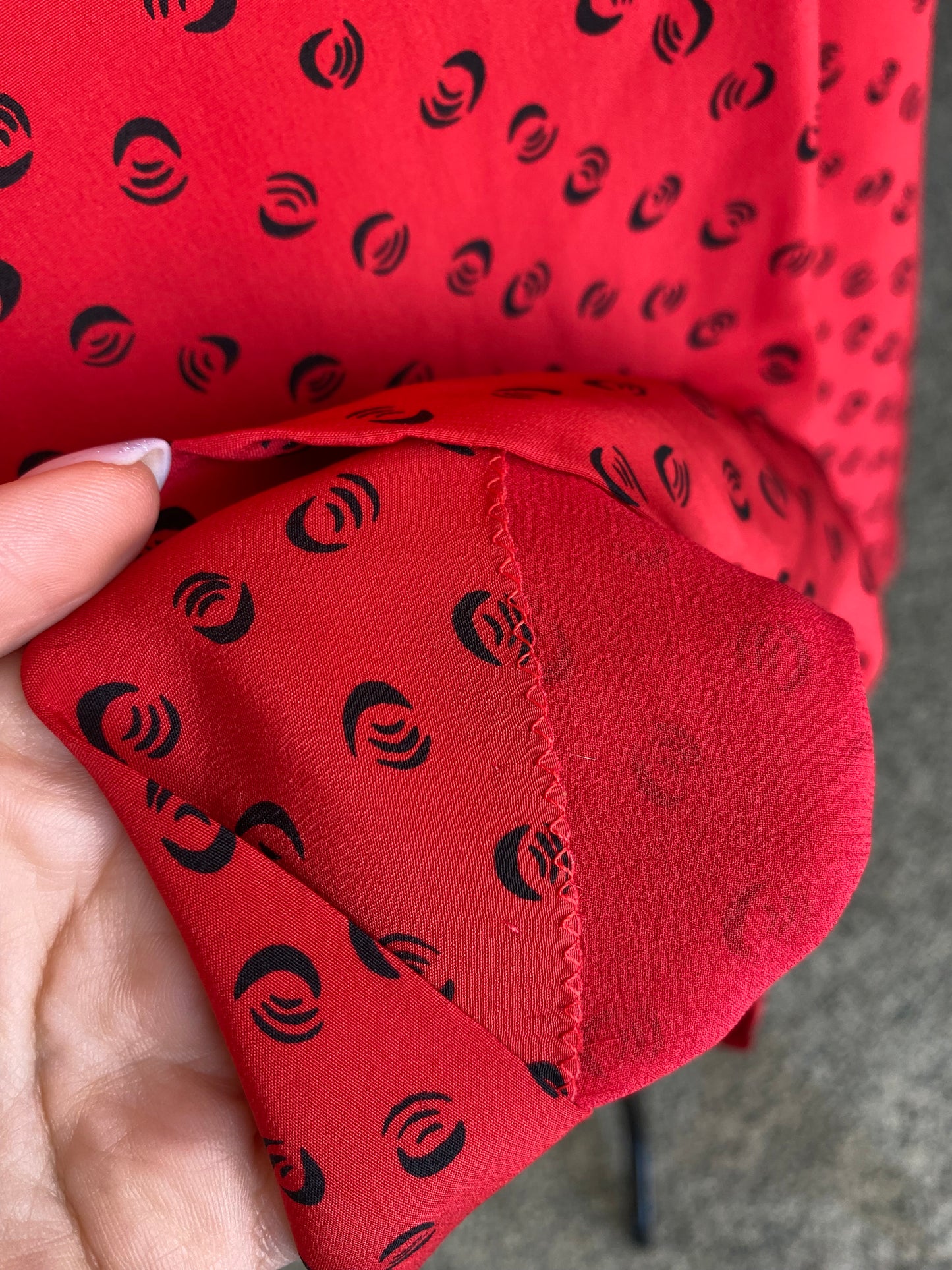 Abito rosso sartoriale in seta - TG. 40/42