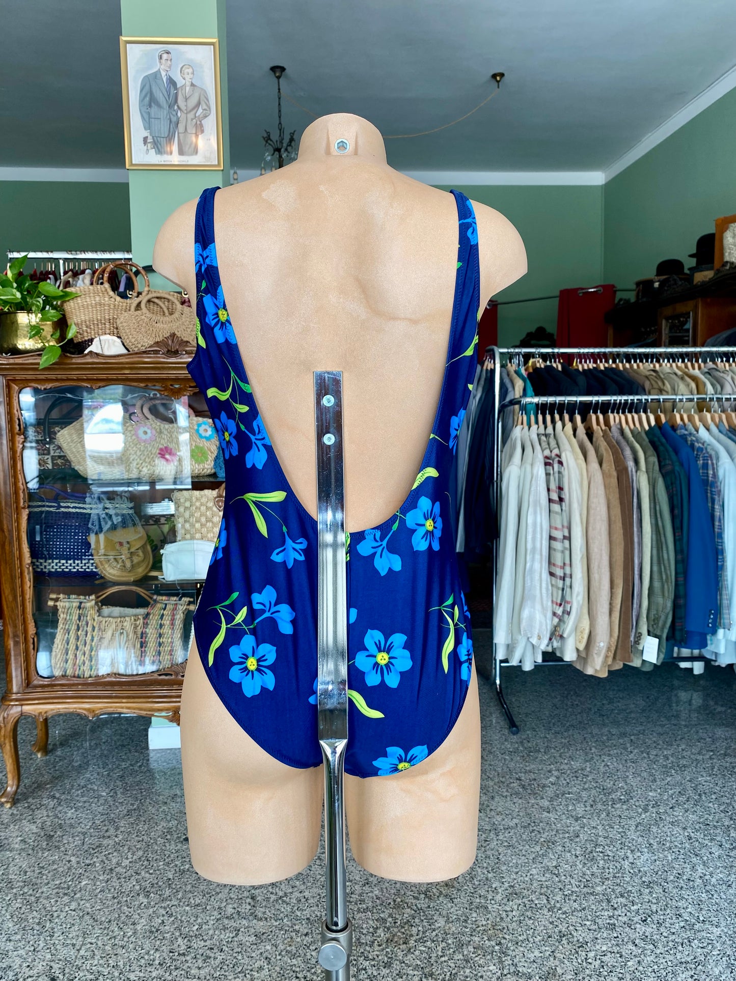 Costume da bagno con fiori blu - TG. 44