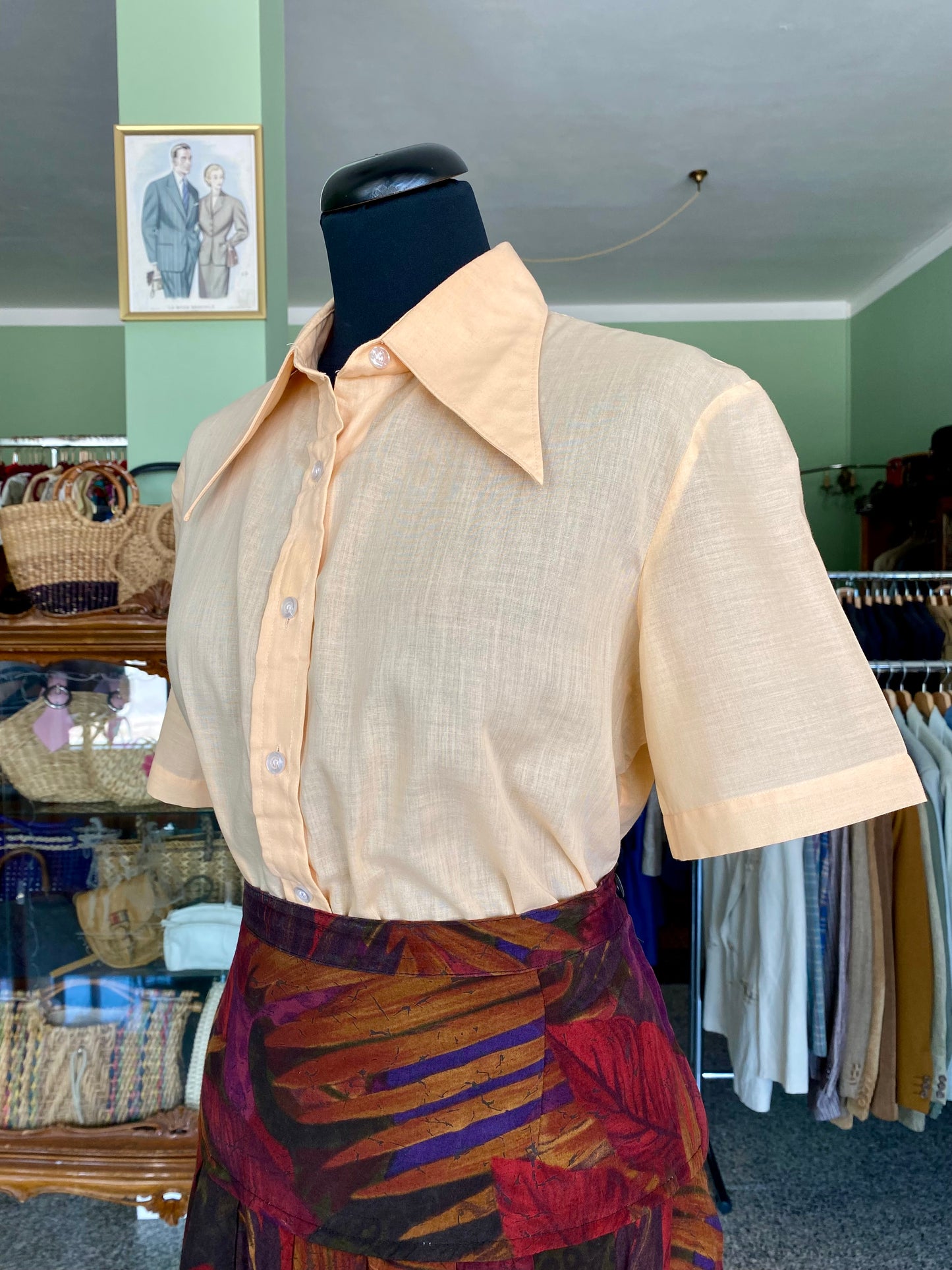 Camicia anni ‘70 color pesca - TG. 44/46