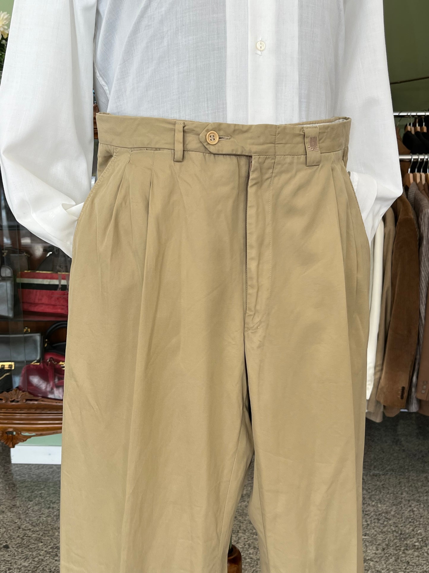 Calzoni Lanvin in cotone beige tg. 48-50