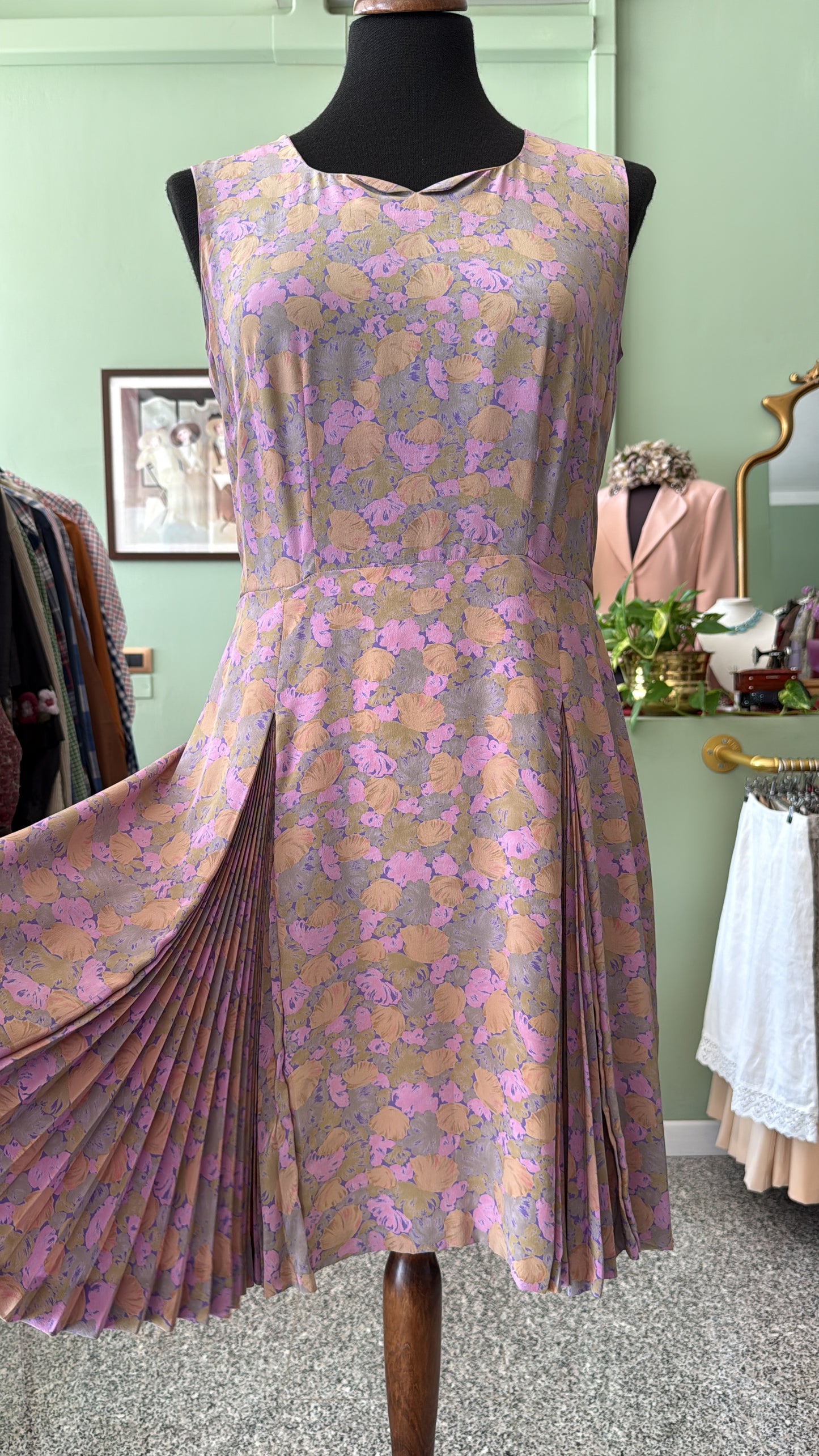 Abito anni ‘60 sartoriale con pieghe a fisarmonica - TG. 42/44 circa