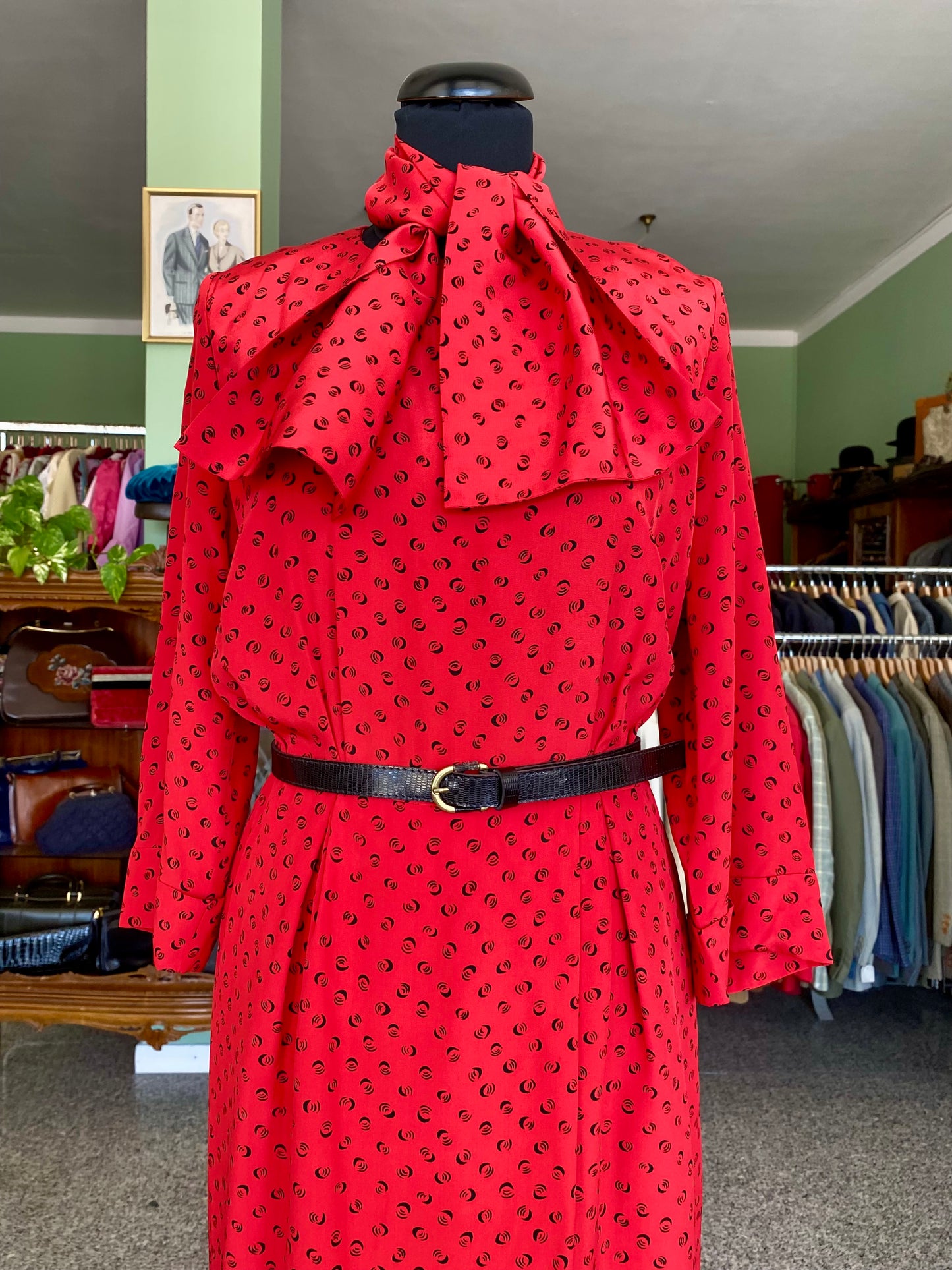 Abito rosso sartoriale in seta - TG. 40/42