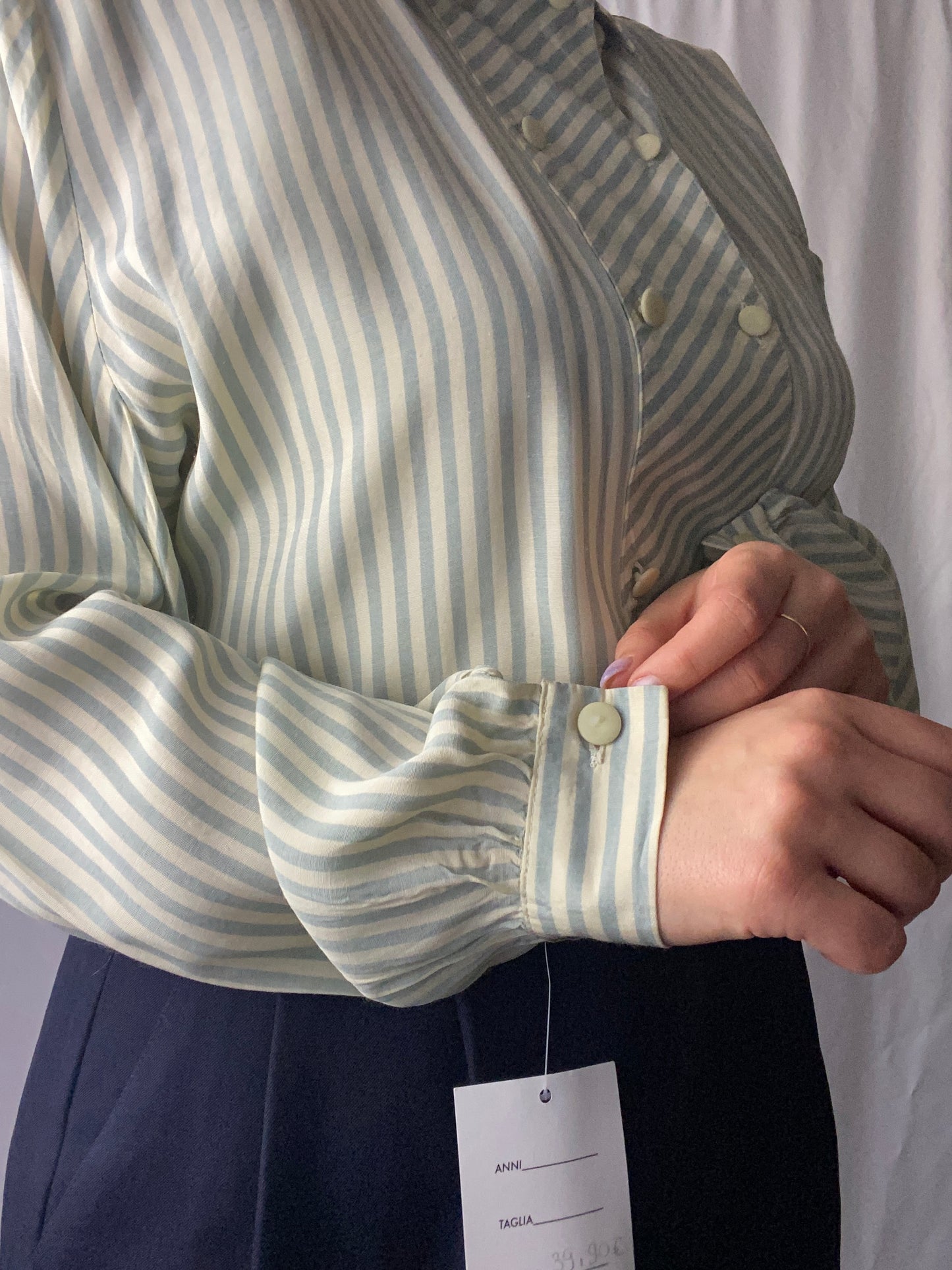 Camicia a righe panna e celeste - TG. 44/46