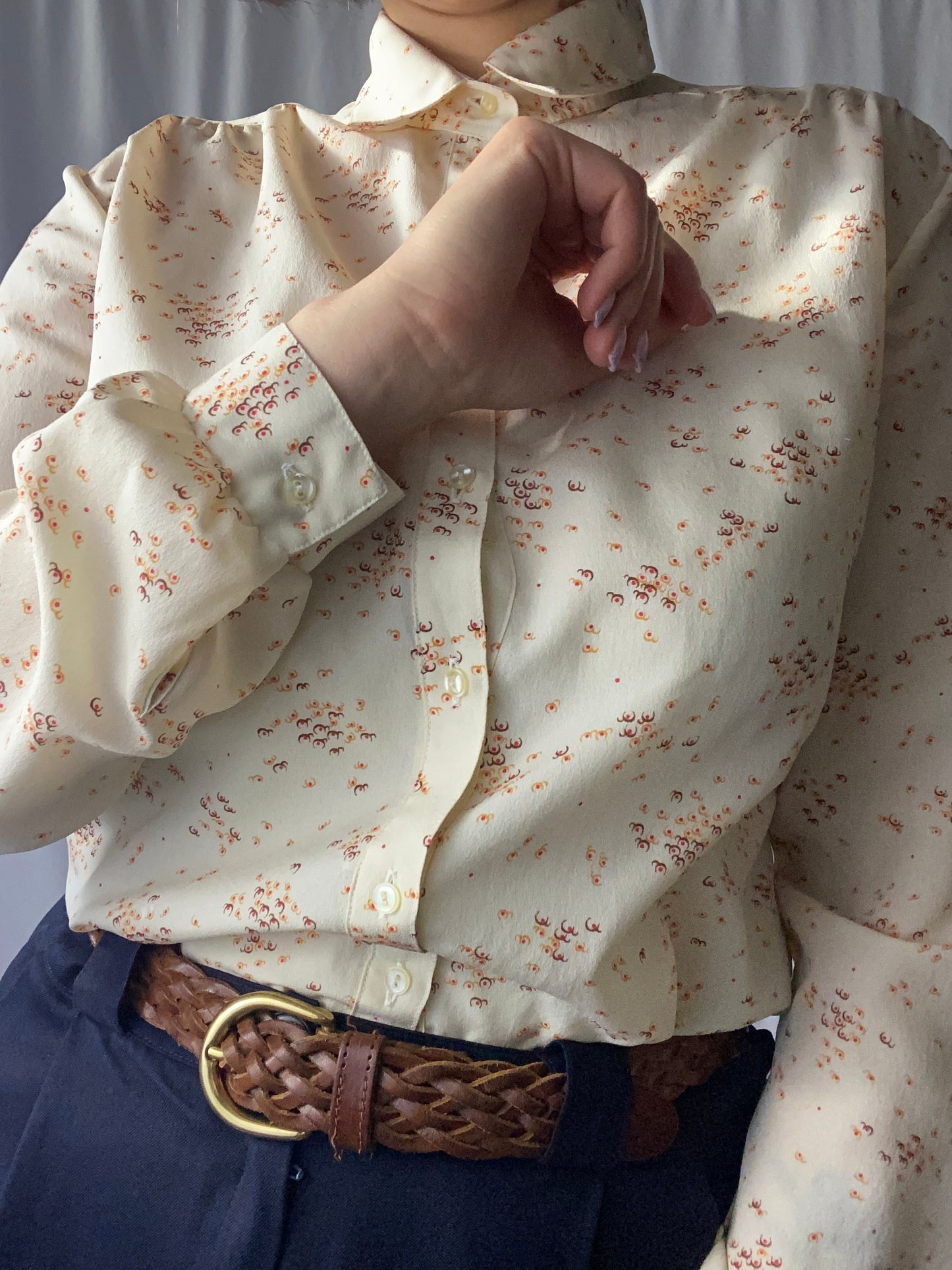 Camicia anni ‘70 color biscotto - TG. 38/40