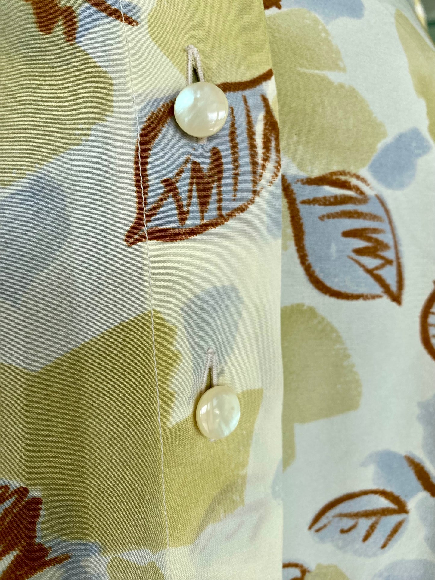 Camicia anni ‘80 stampa floreale stilizzata - TG. 44 circa
