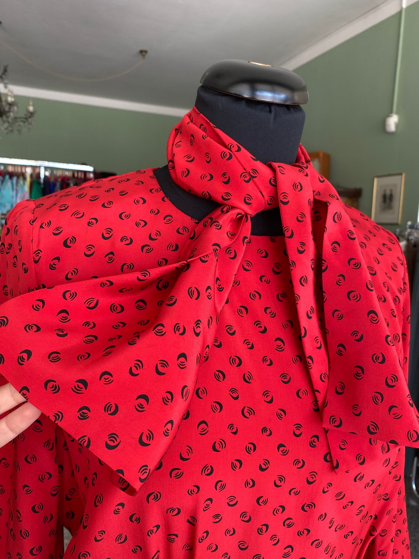 Abito rosso sartoriale in seta - TG. 40/42