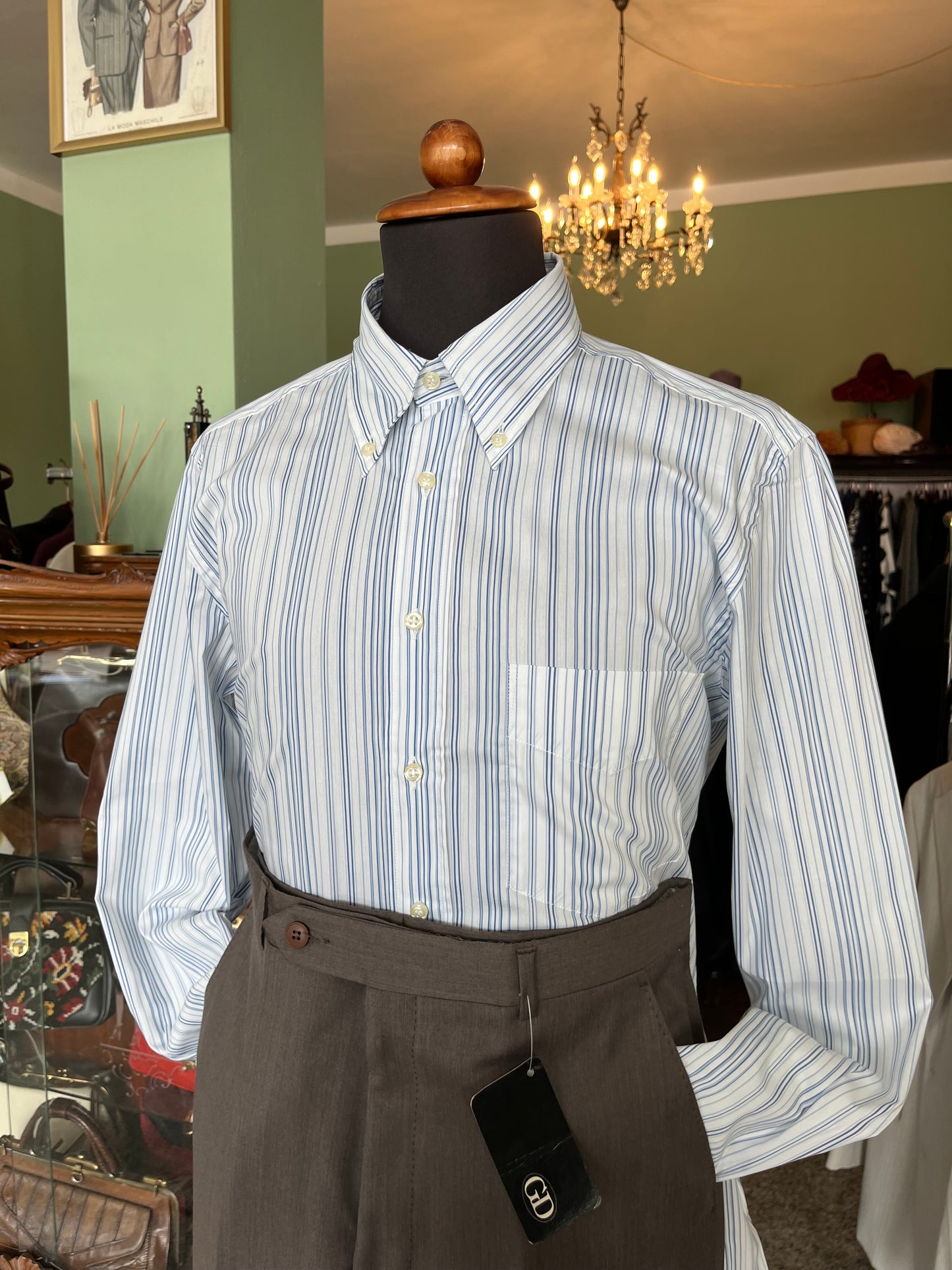 Camicia anni ‘80 bianca e blu tg. M