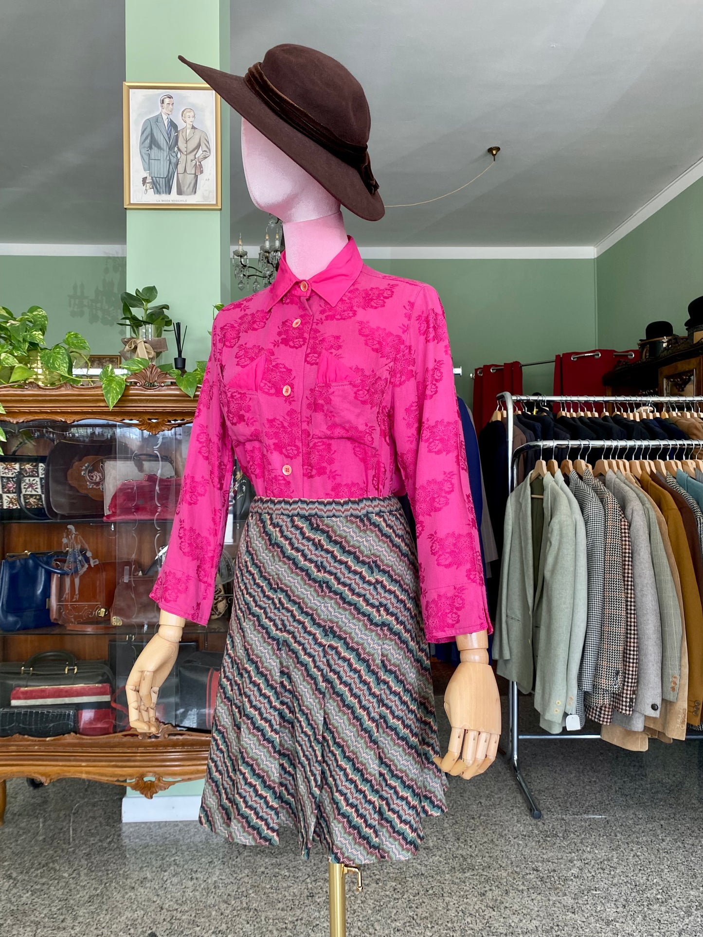 Camicia fucsia in cotone - TG. 42 circa