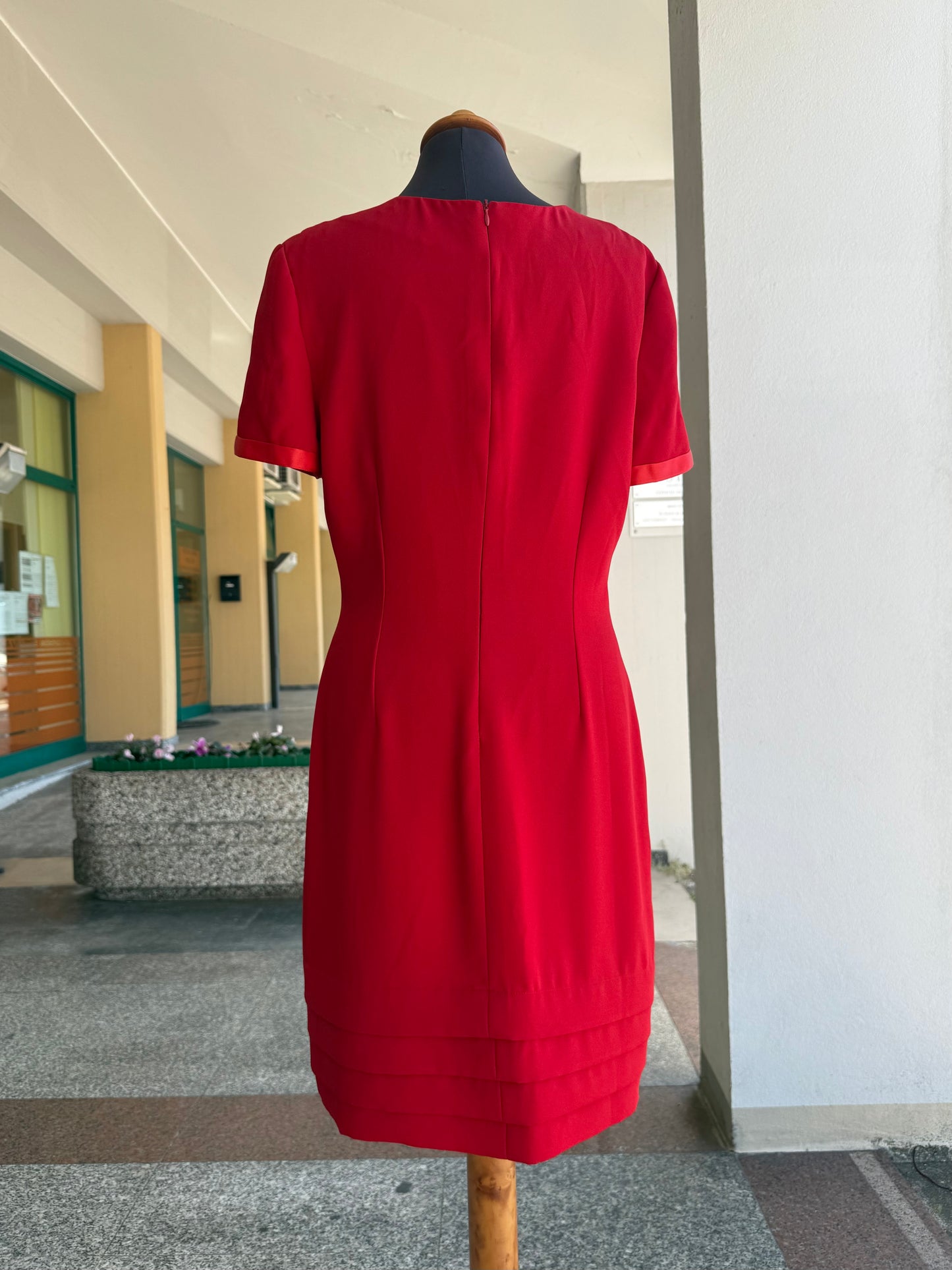 Abito anni ‘80 rosso bon ton - TG. 46