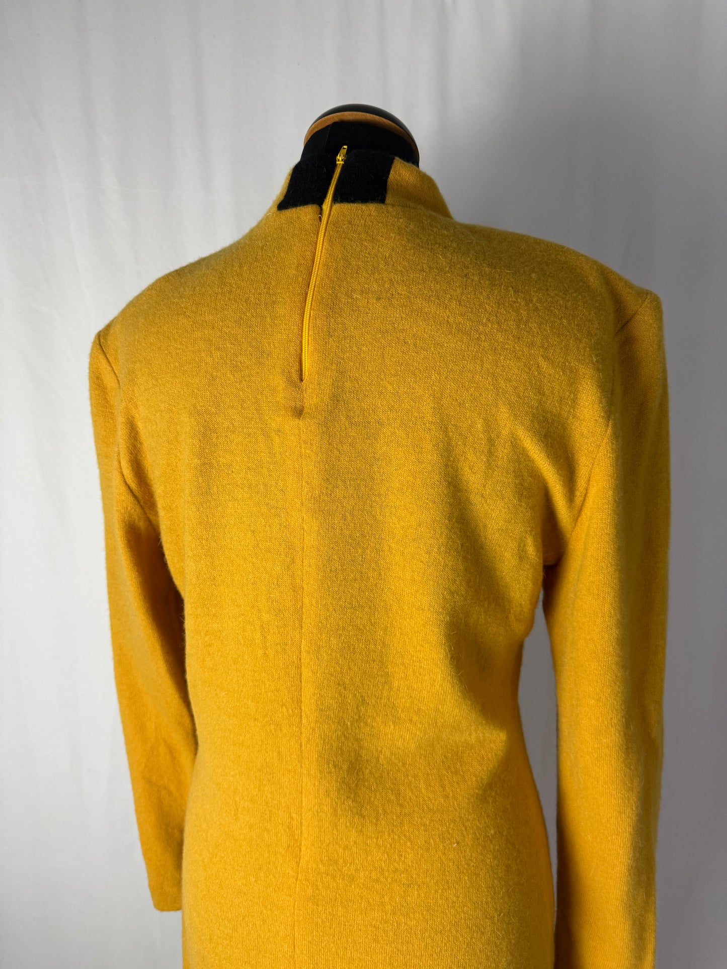 Abito color block in lana giallo e nero - TG. 44/46