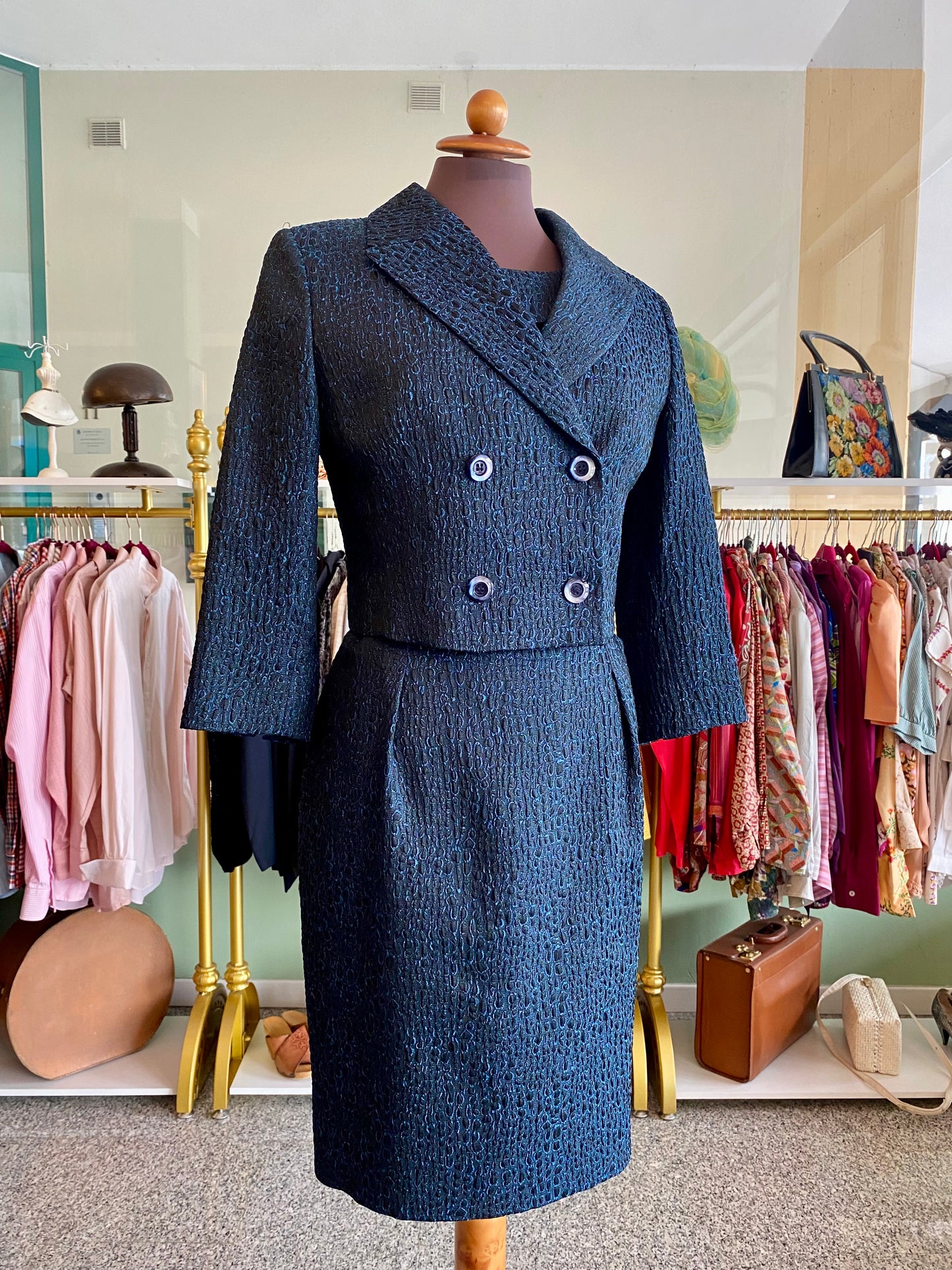 Tailleur blu giacca + abito - TG. 40