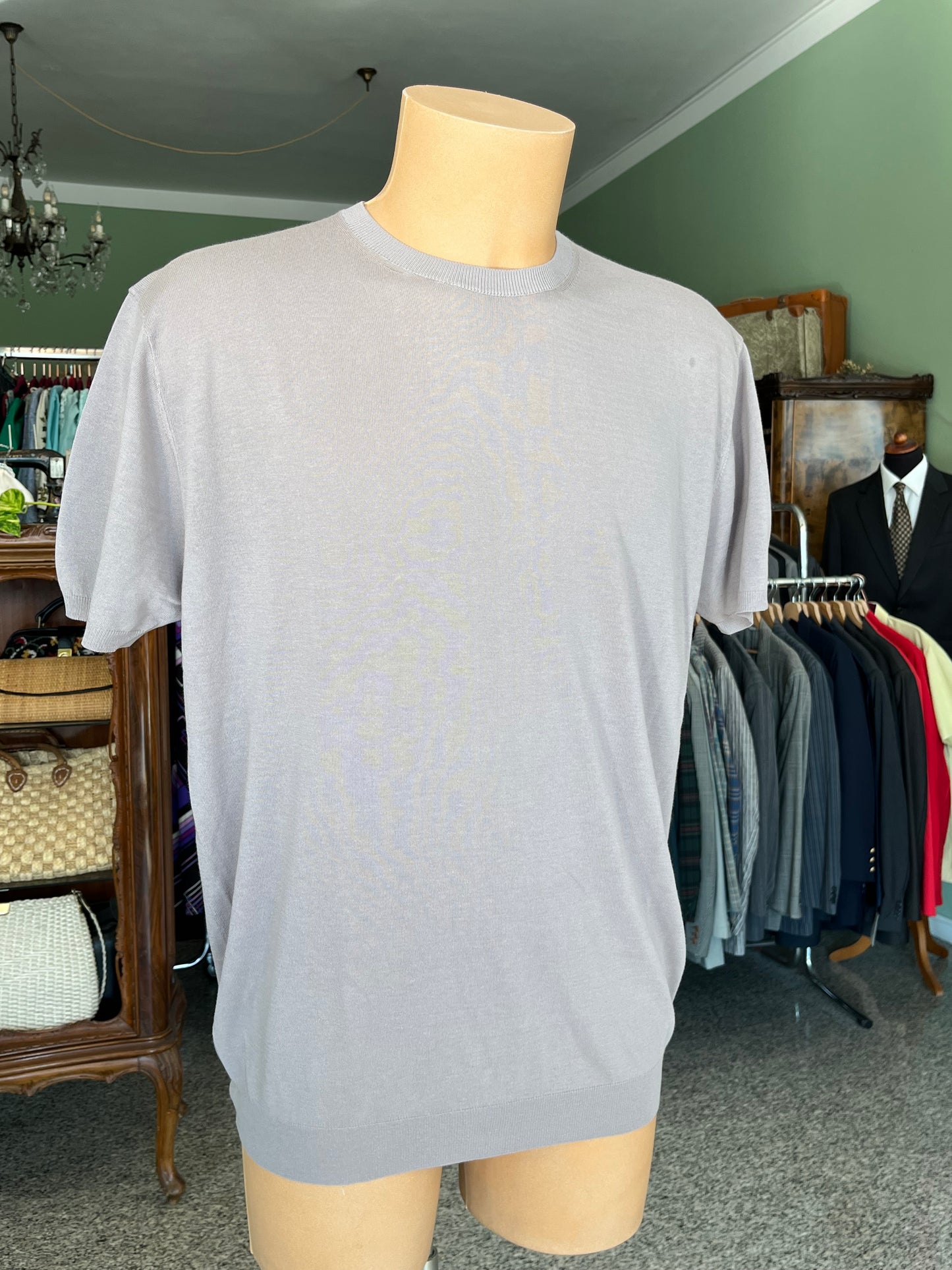 T-shirt a maniche corte cotone/lino tg. 54