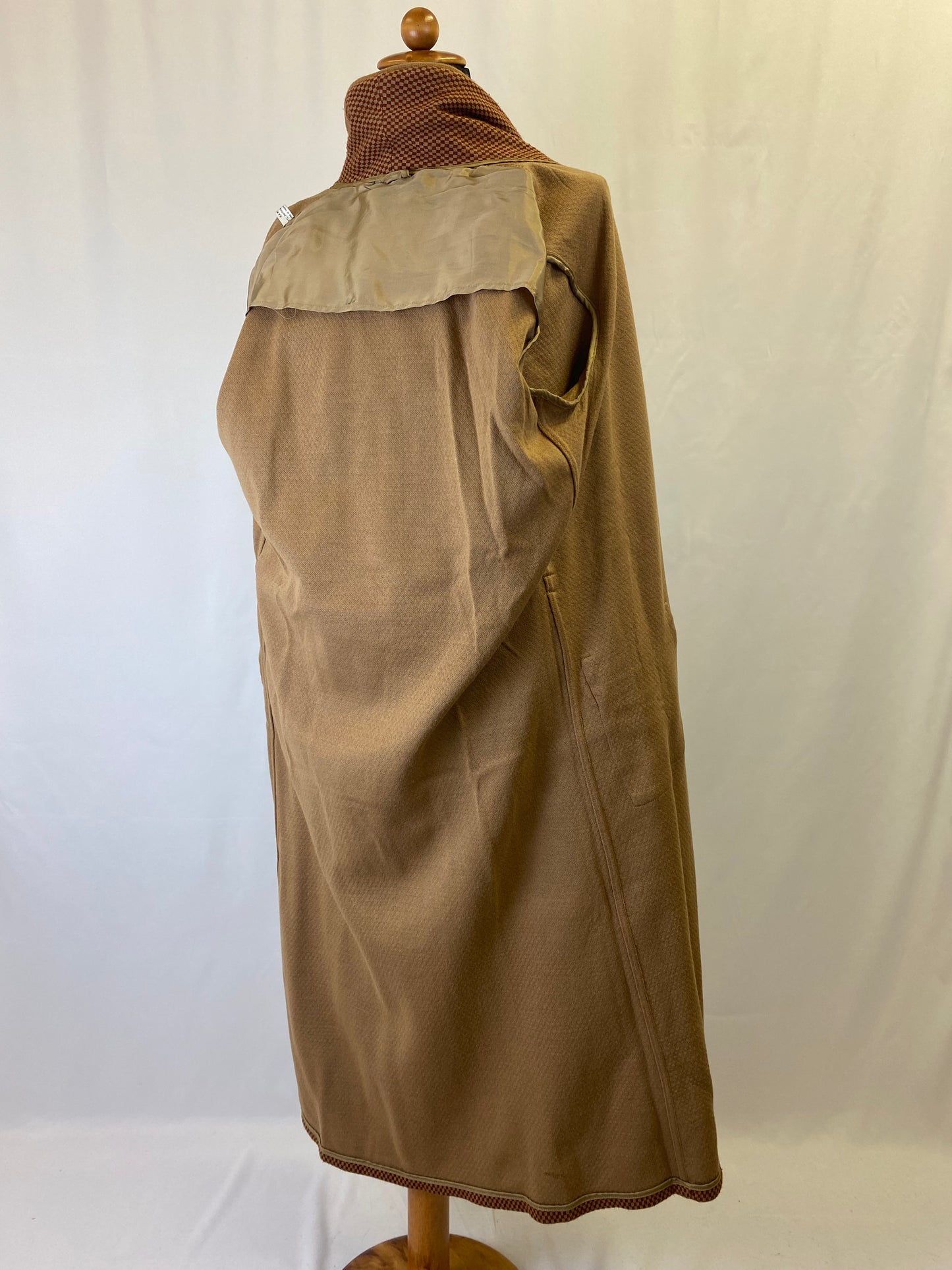 Vestaglia da camera beige a quadri M-L
